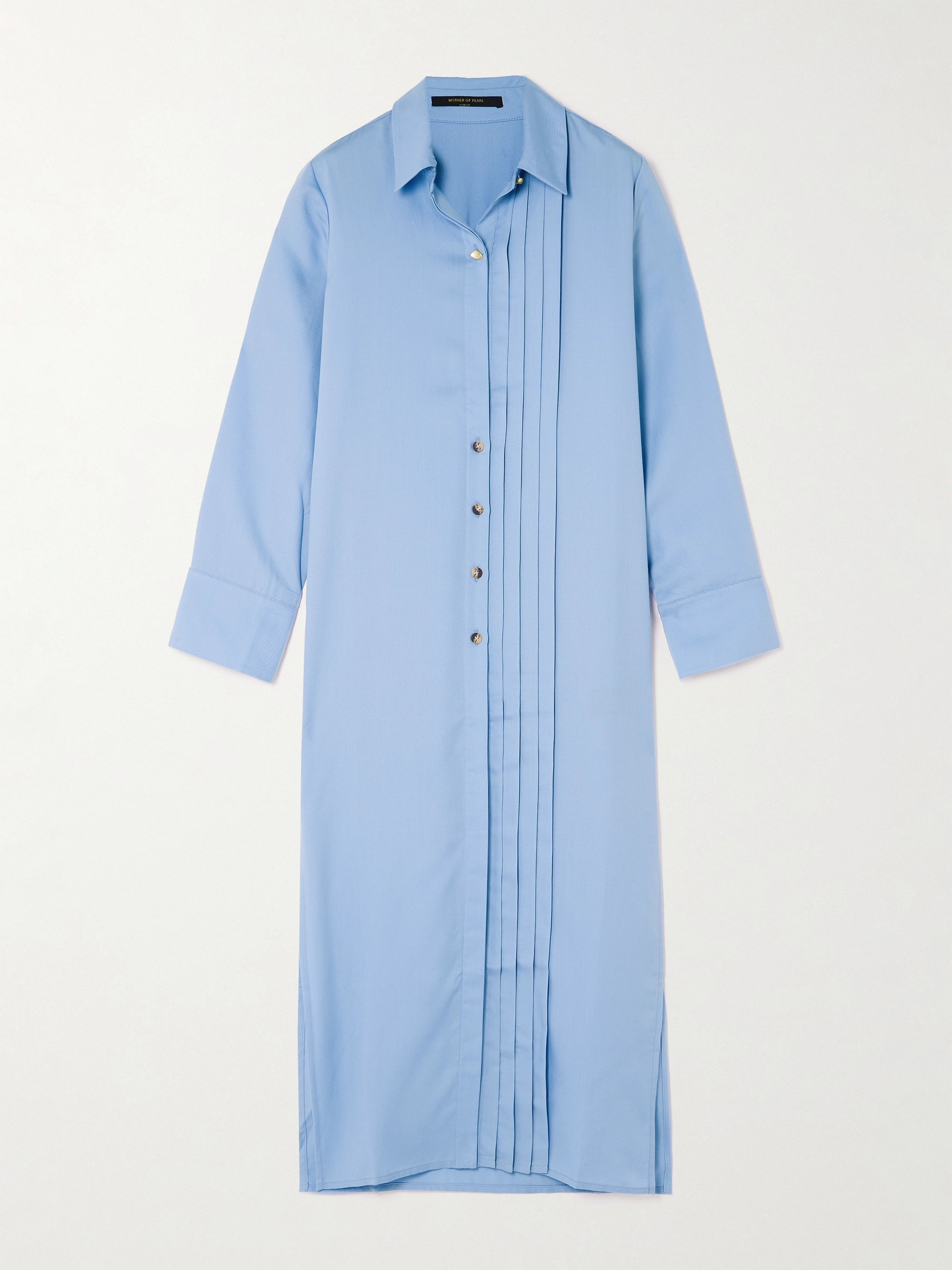 Mother Of Pearl + NET SUSTAIN pleated TENCEL™ Lyocell maxi shirt dress thumbnail