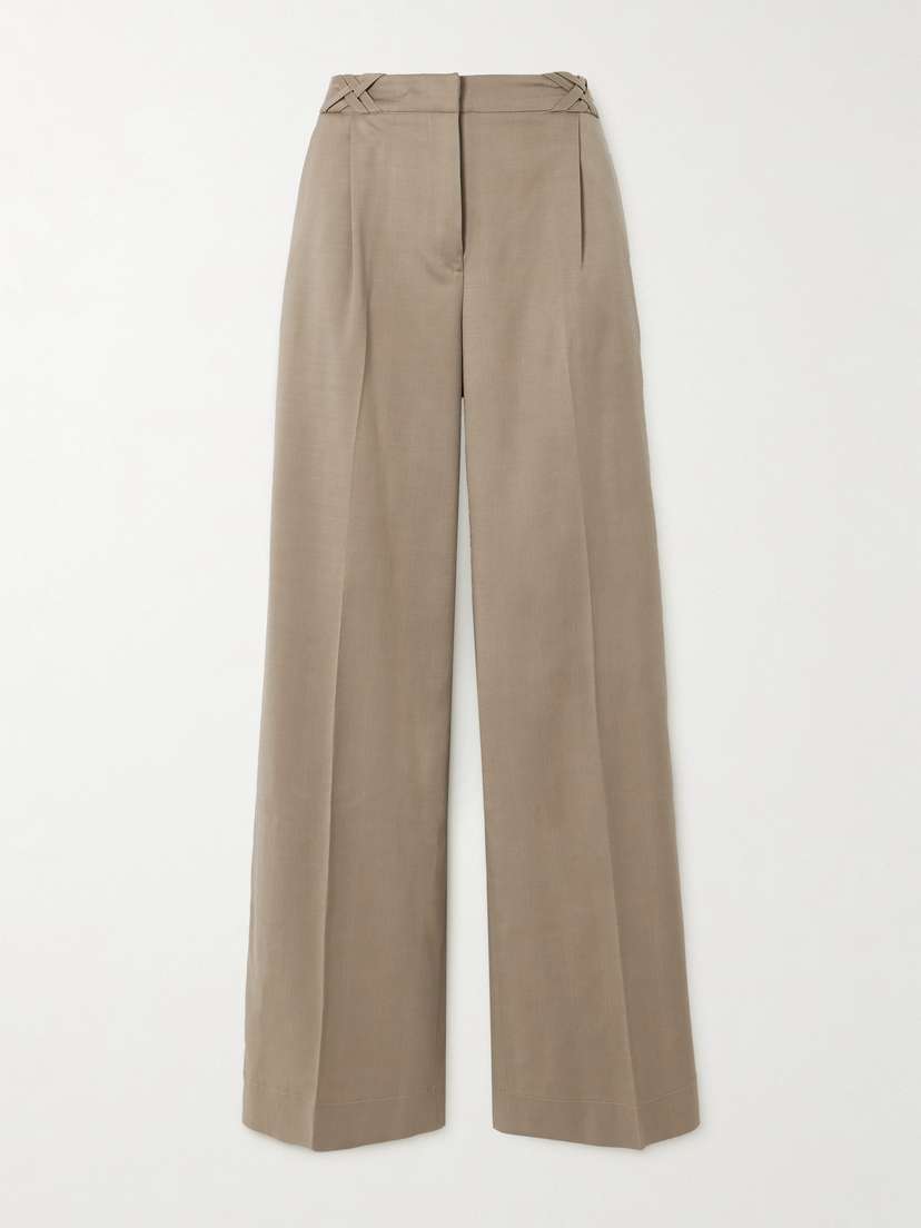 Mother of Pearl + Net Sustain Michiko Pleated Tencel™ Lyocell-blend Wide-leg Pants