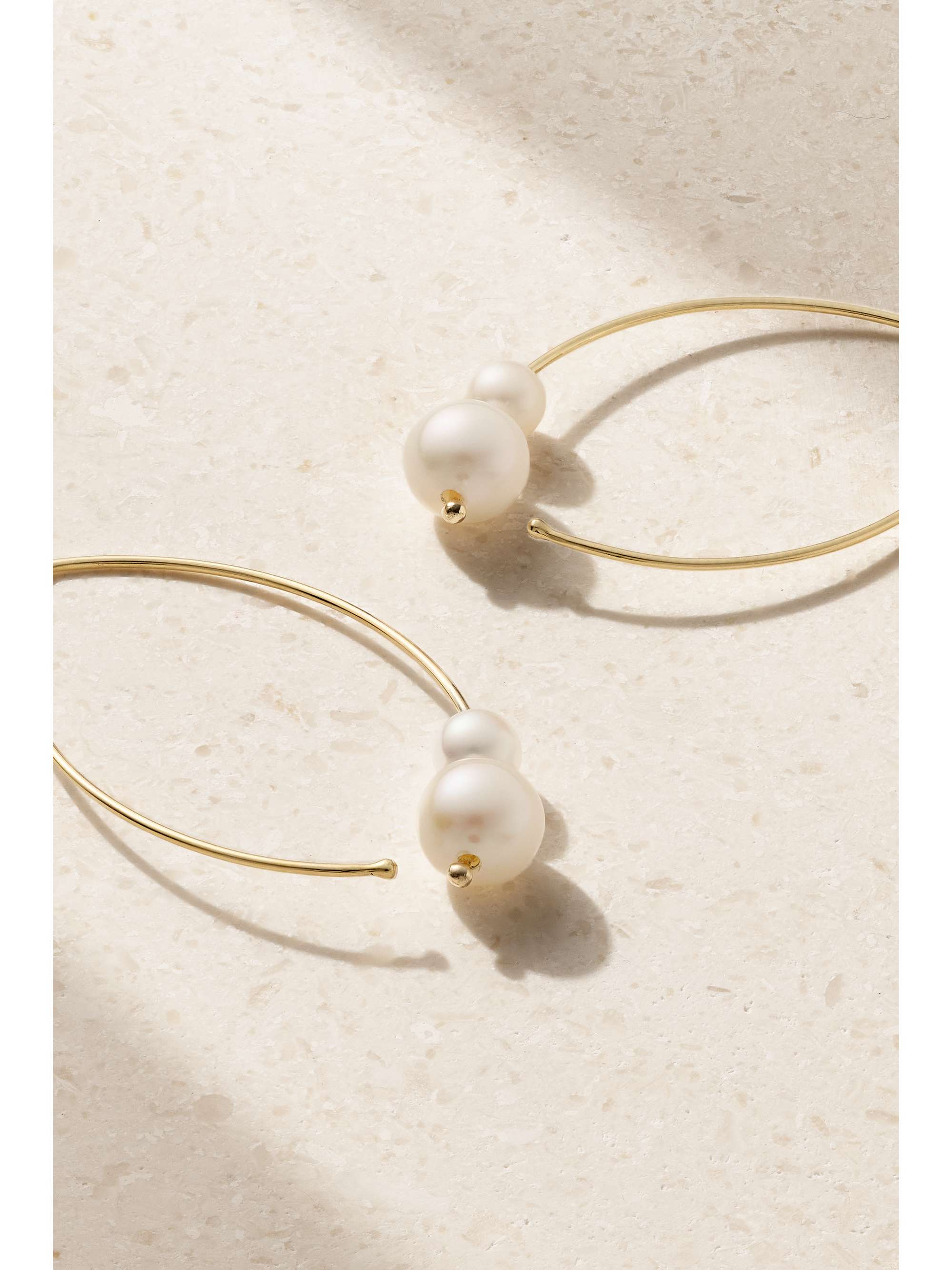 MIZUKI 14-karat gold pearl earrings