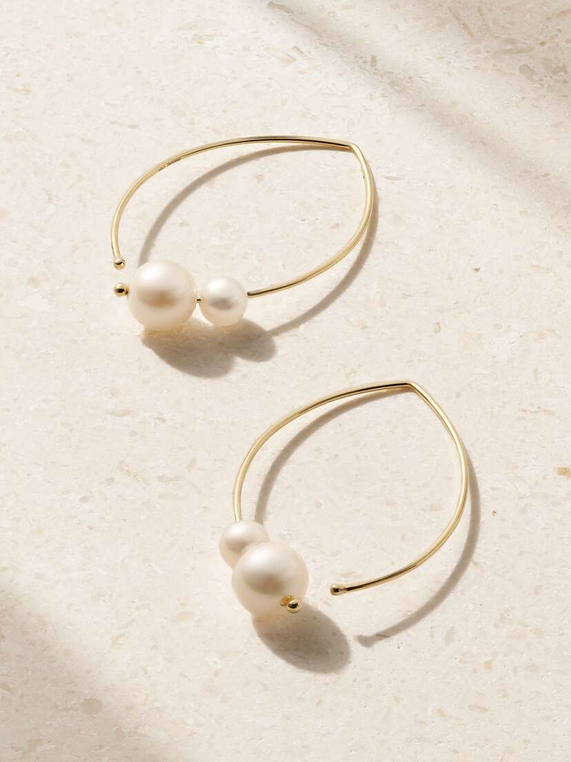 Mizuki 14-karat Gold Pearl Earrings