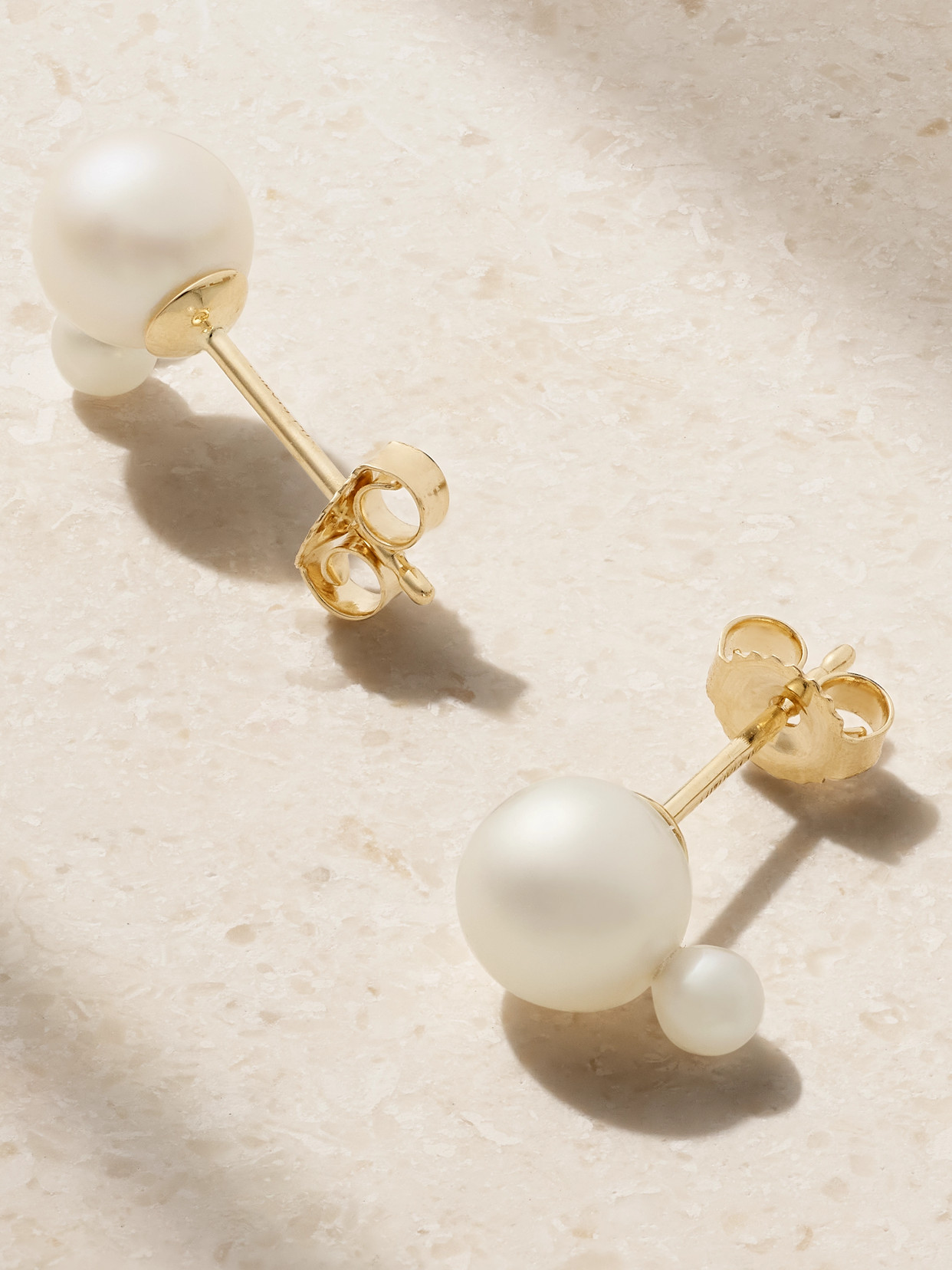 Shop Mizuki 14-karat Gold Pearl Earrings