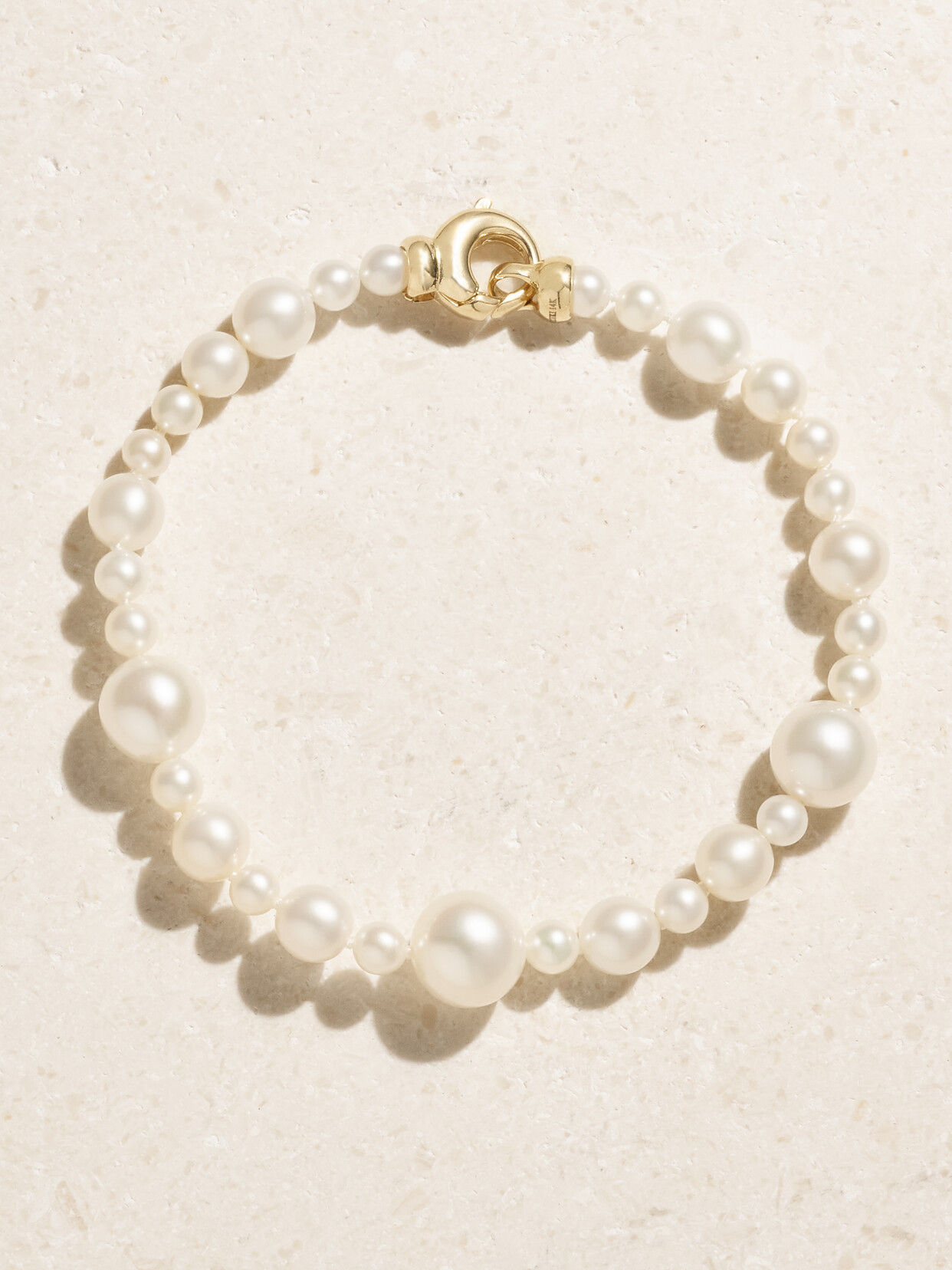 Mizuki 14-karat Gold Pearl Bracelet