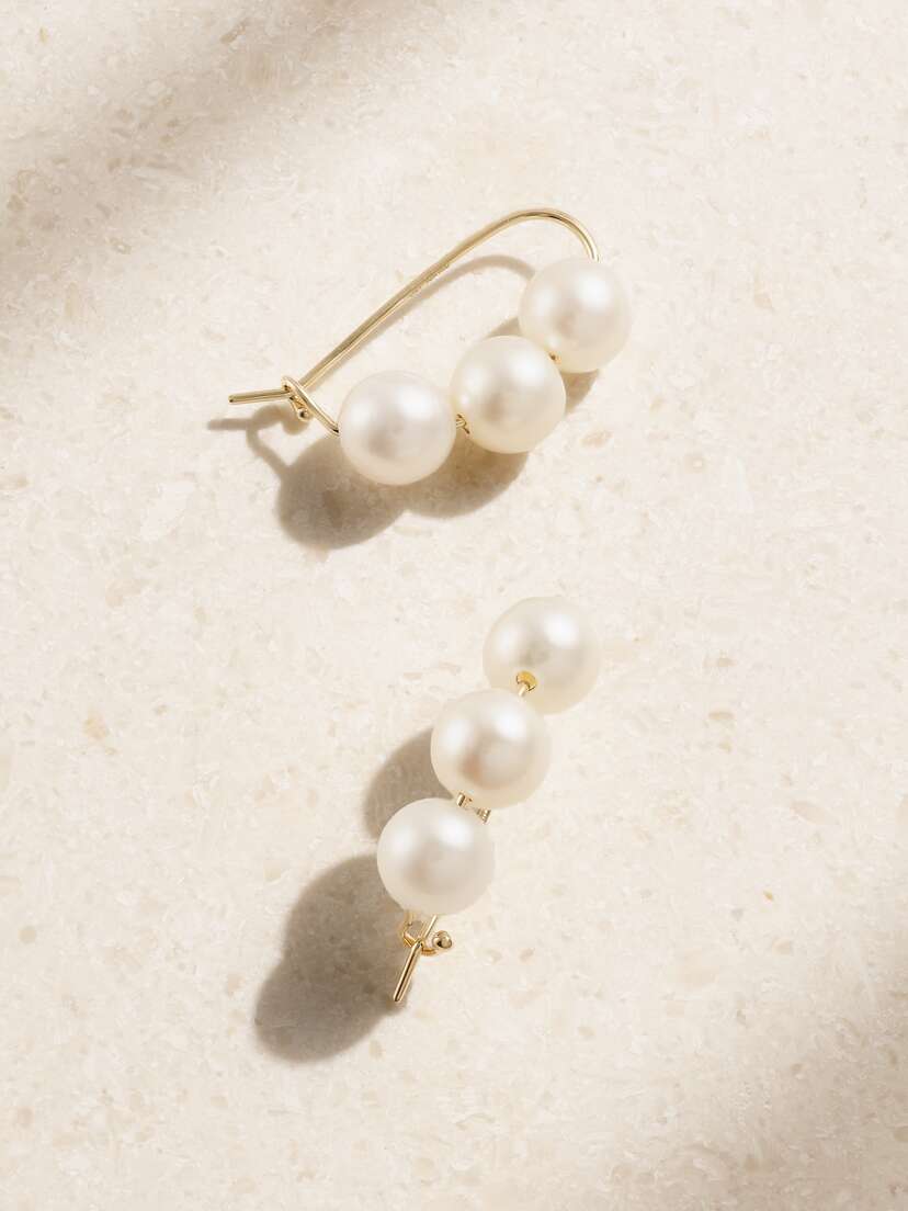 Mizuki 14-karat Gold Pearl Earrings