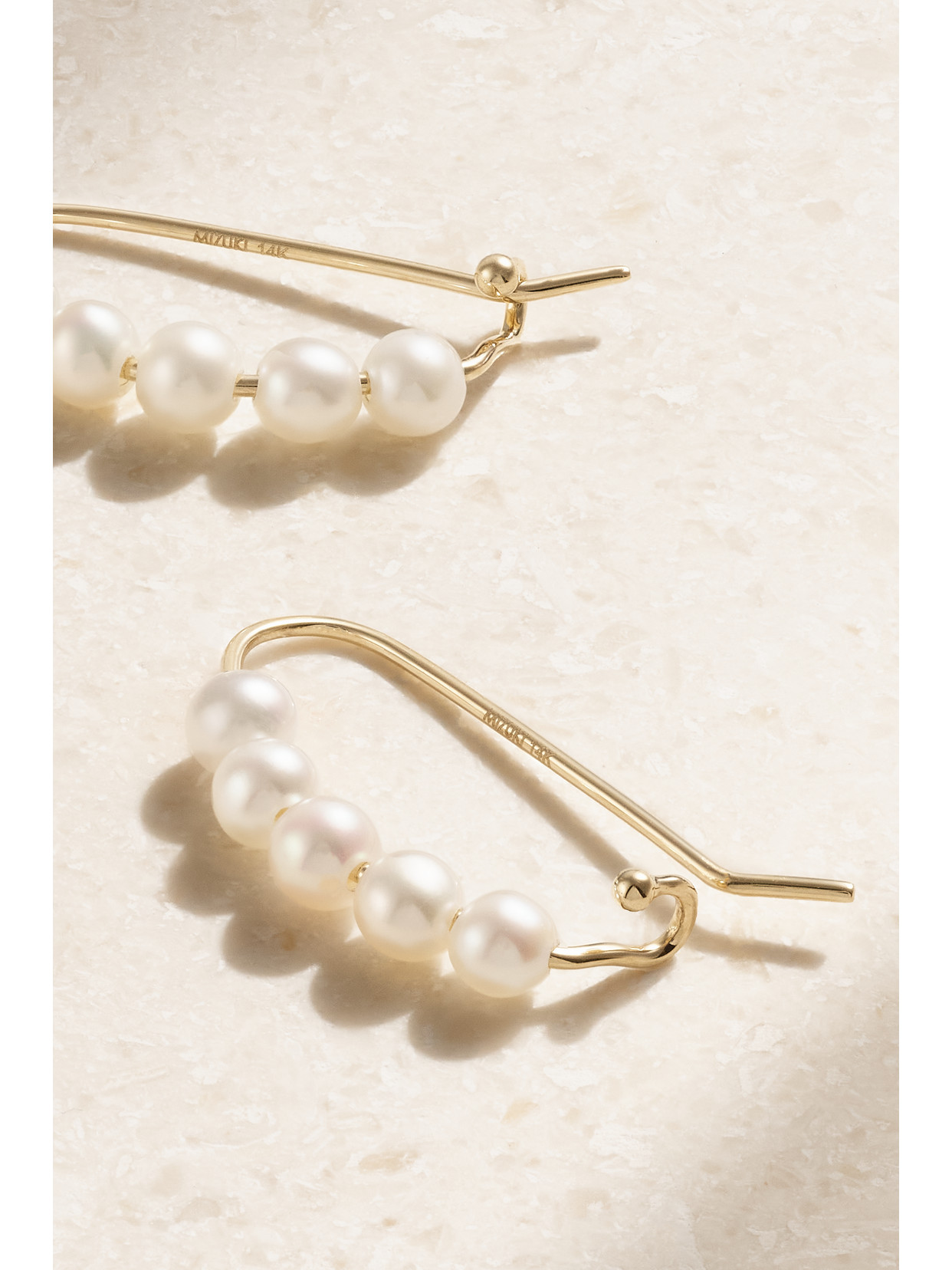 Shop Mizuki 14-karat Gold Pearl Earrings