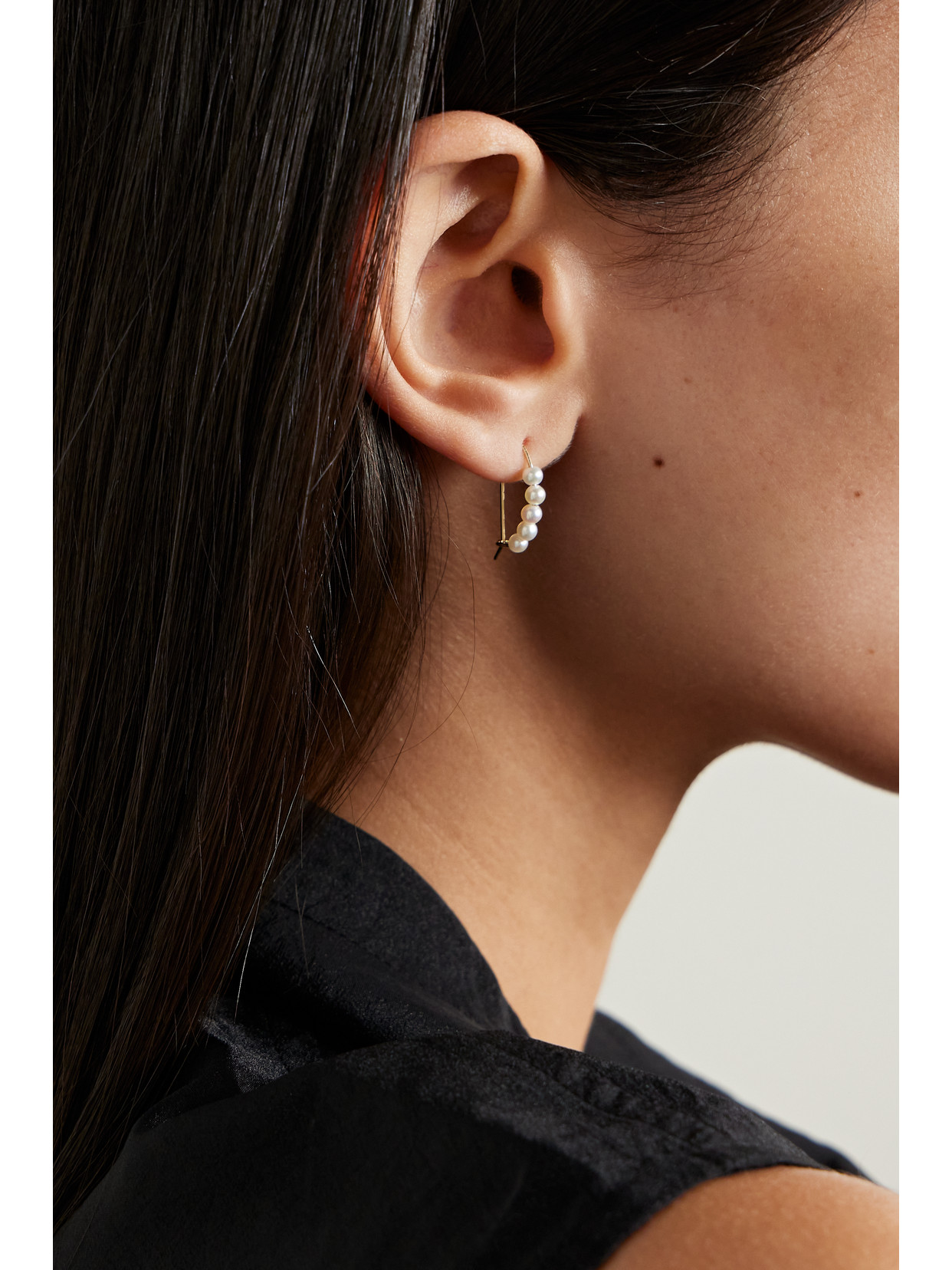 Mizuki 14-karat Gold Pearl Earrings In Gold