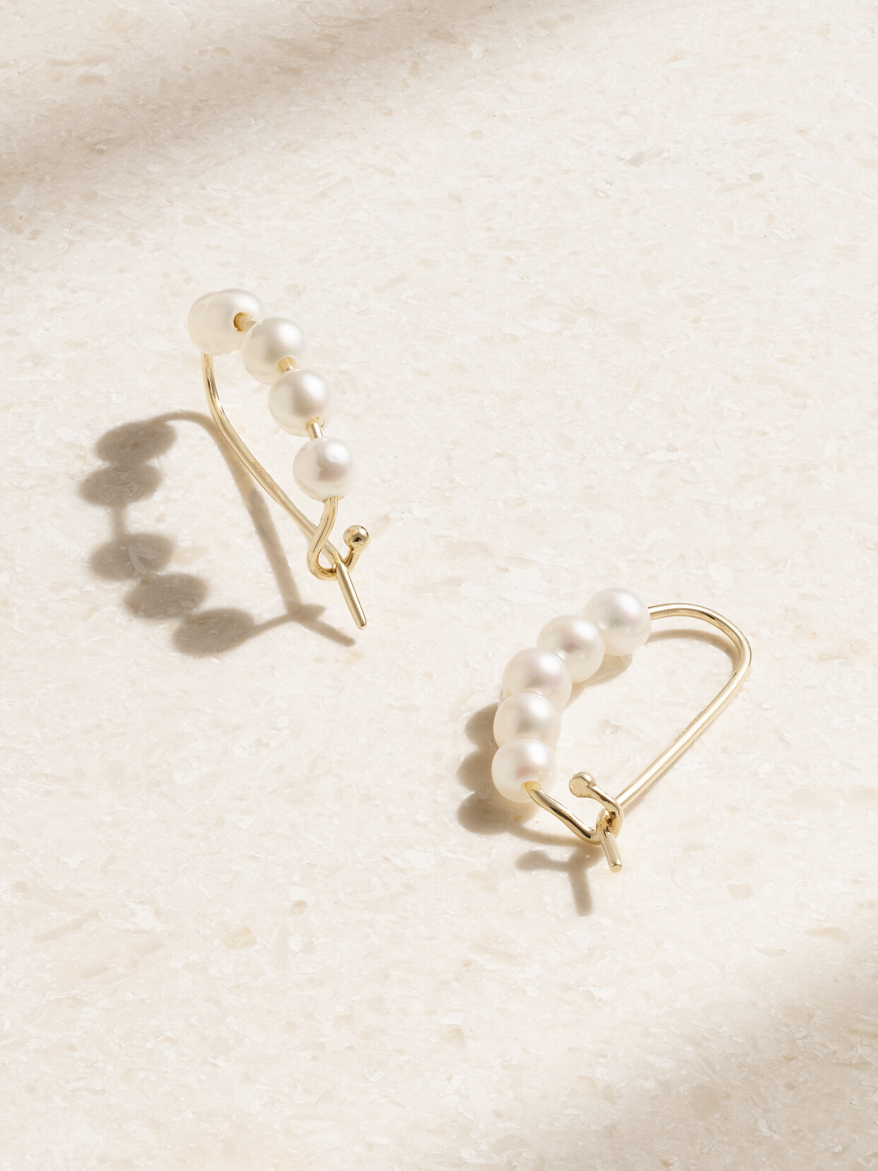 Mizuki - 14-karat Gold Pearl Earrings - One size