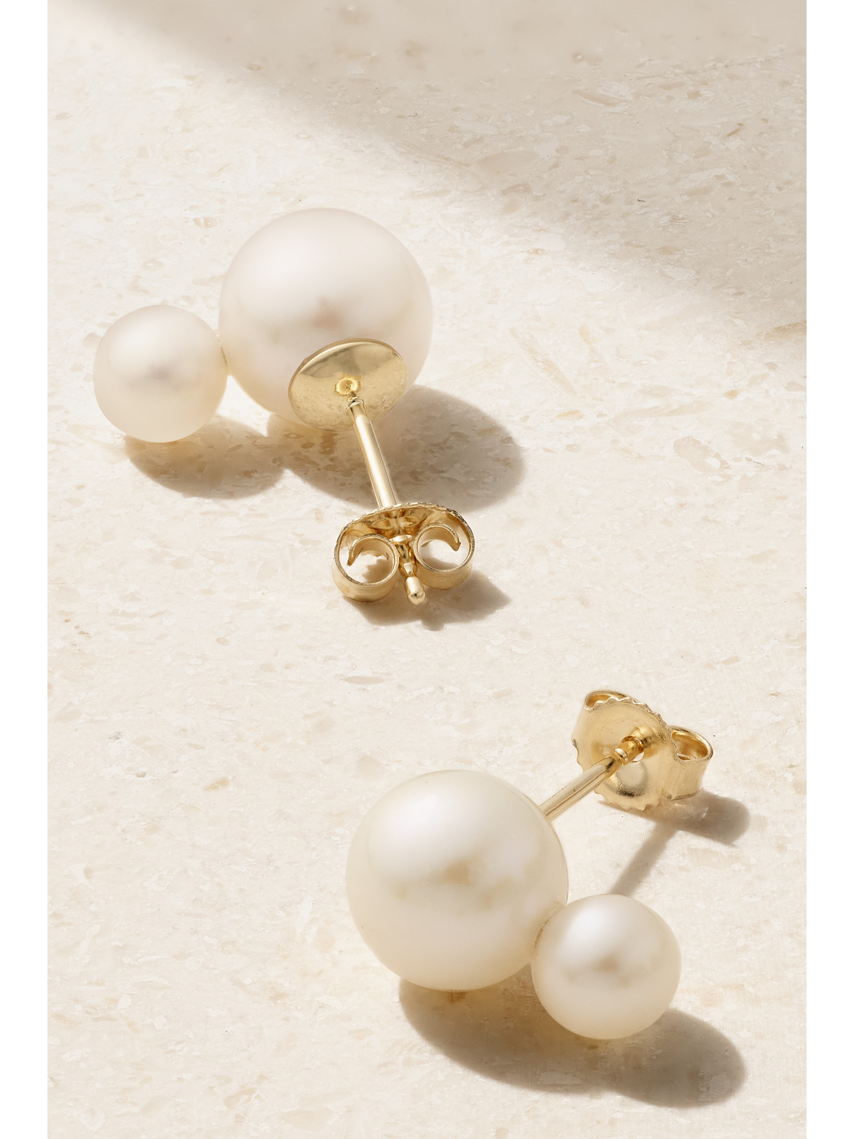 Shop Mizuki 14-karat Gold Pearl Earrings