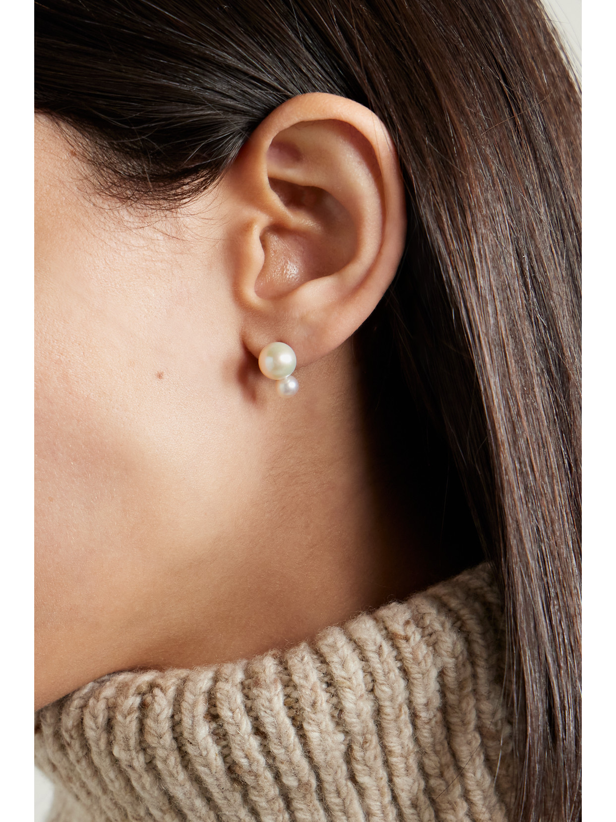 Mizuki 14-karat Gold Pearl Earrings In Gold