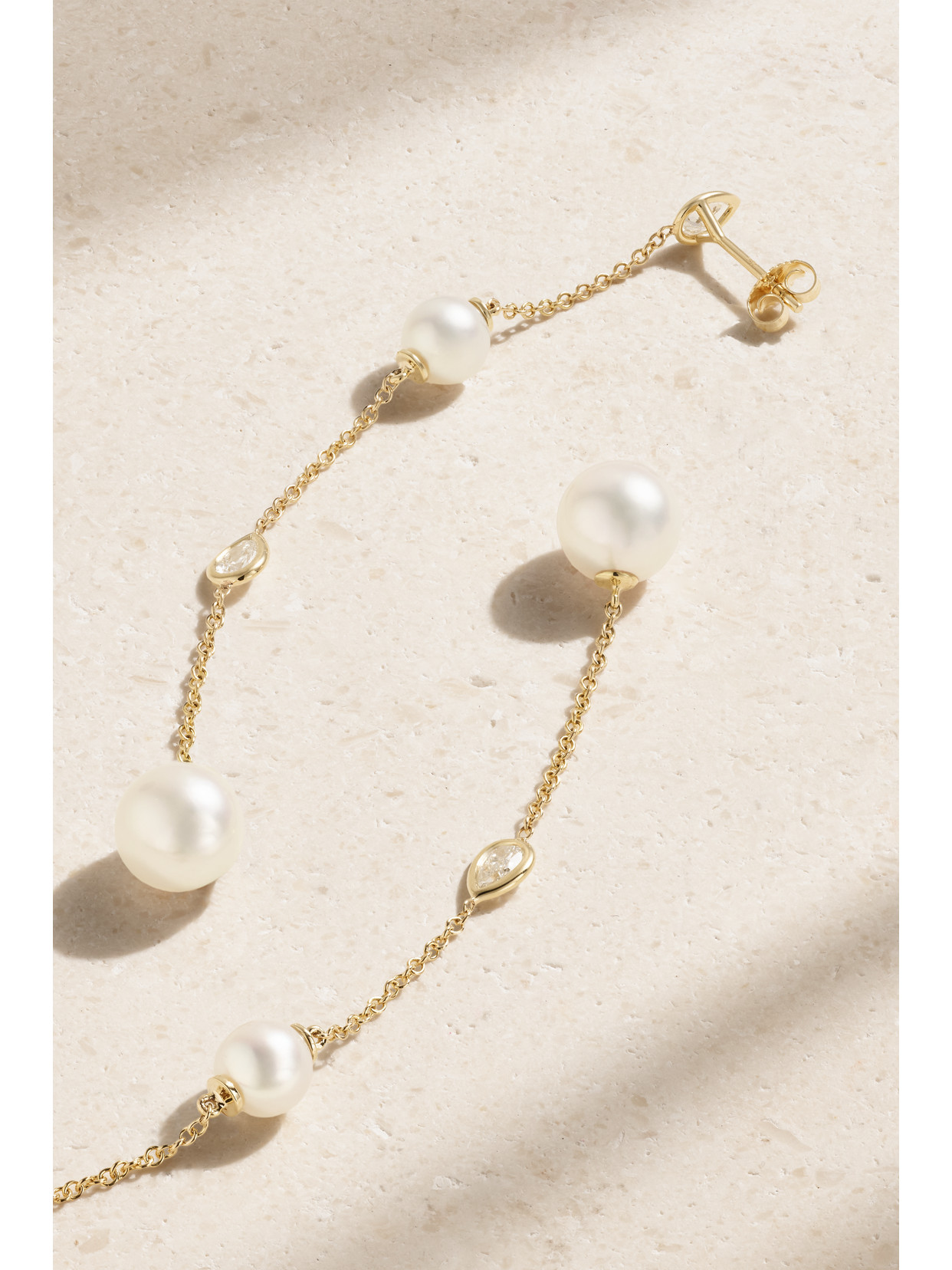 Mizuki 14-karat Gold, Pearl And Diamond Earrings In Gold