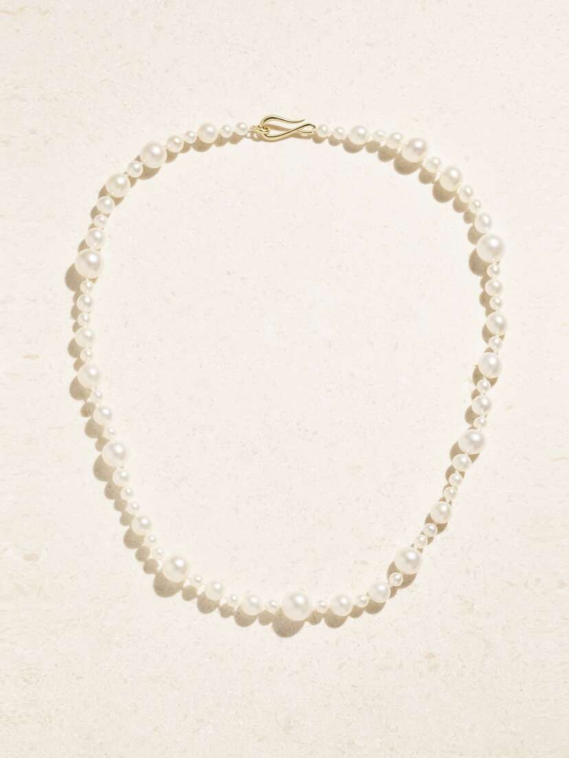 Mizuki 14-karat Gold Pearl Necklace