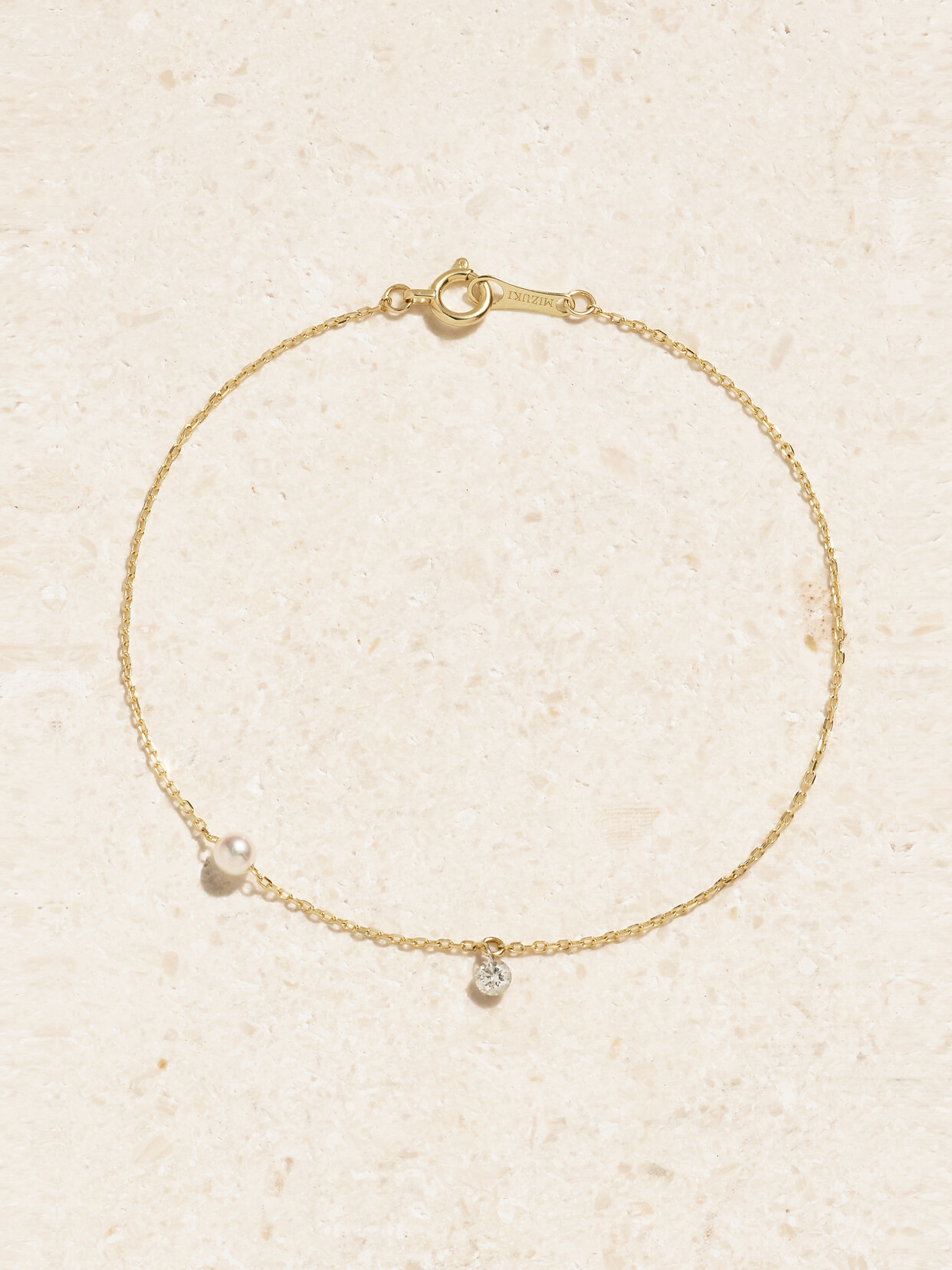 Mizuki 14-karat Gold, Pearl And Diamond Bracelet