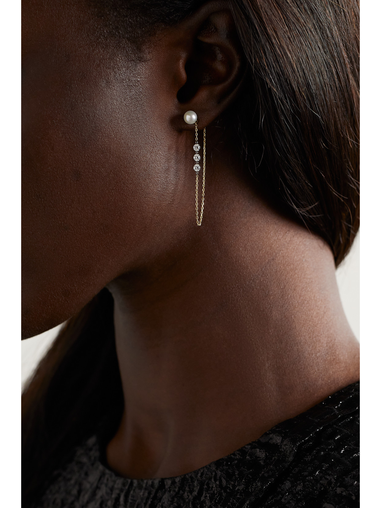 Mizuki 14-karat Gold, Pearl And Diamond Earrings In Gold