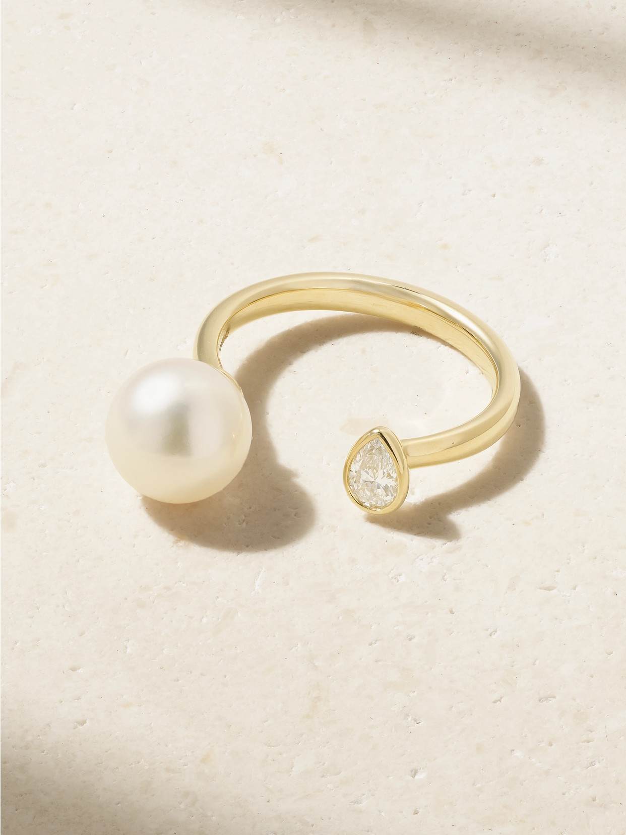 Mizuki 14-karat Gold Pearl And Diamond Ring