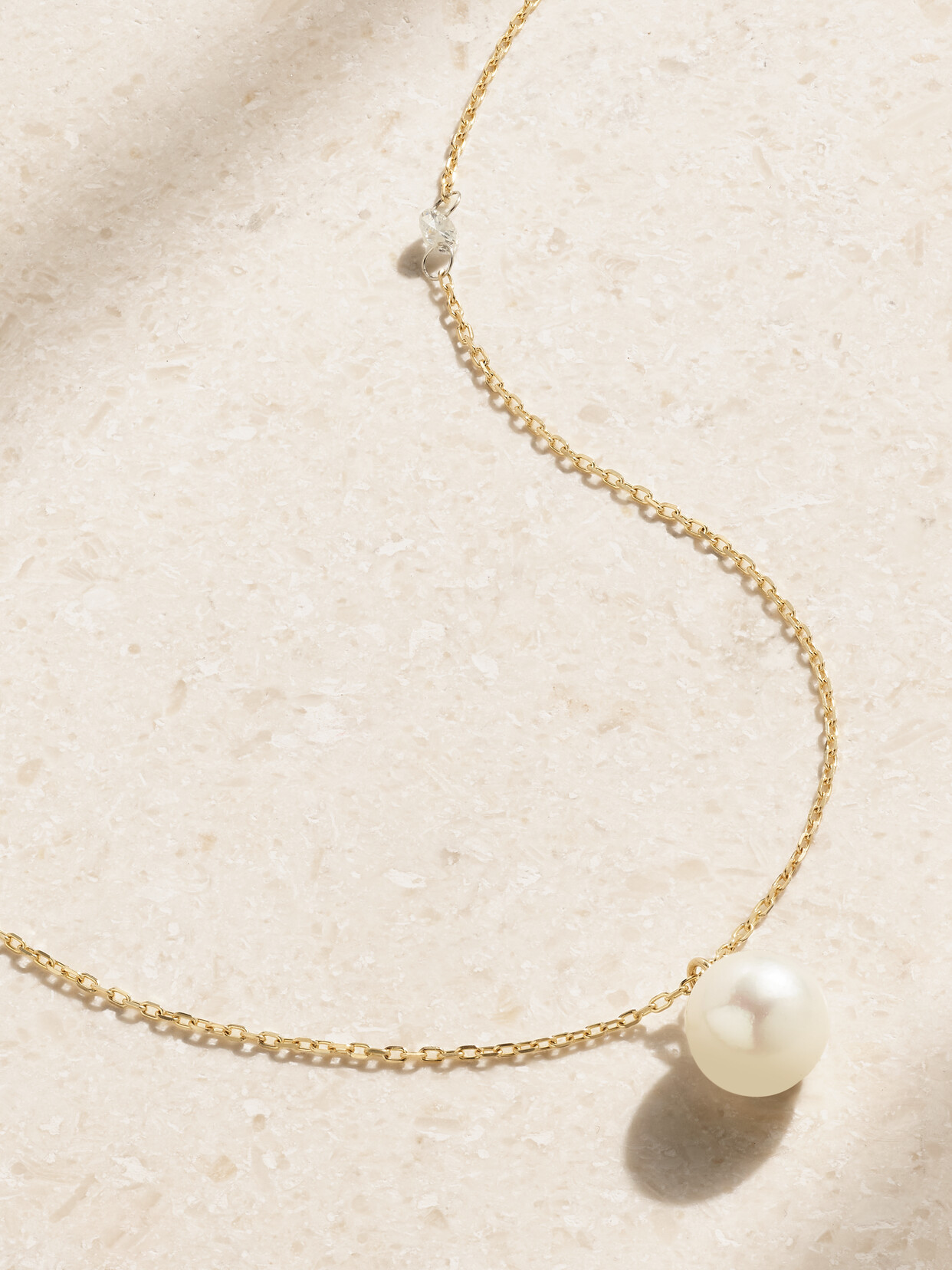 Mizuki 14-karat Gold, Pearl And Diamond Necklace