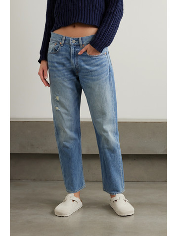 DENIMIST Lucy cropped distressed mid-rise boyfriend jeans