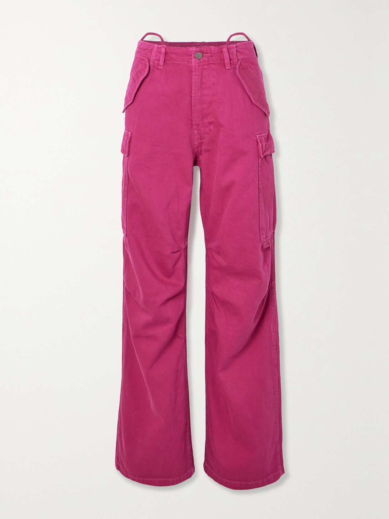 Denimist High-rise Cargo Jeans In Pink