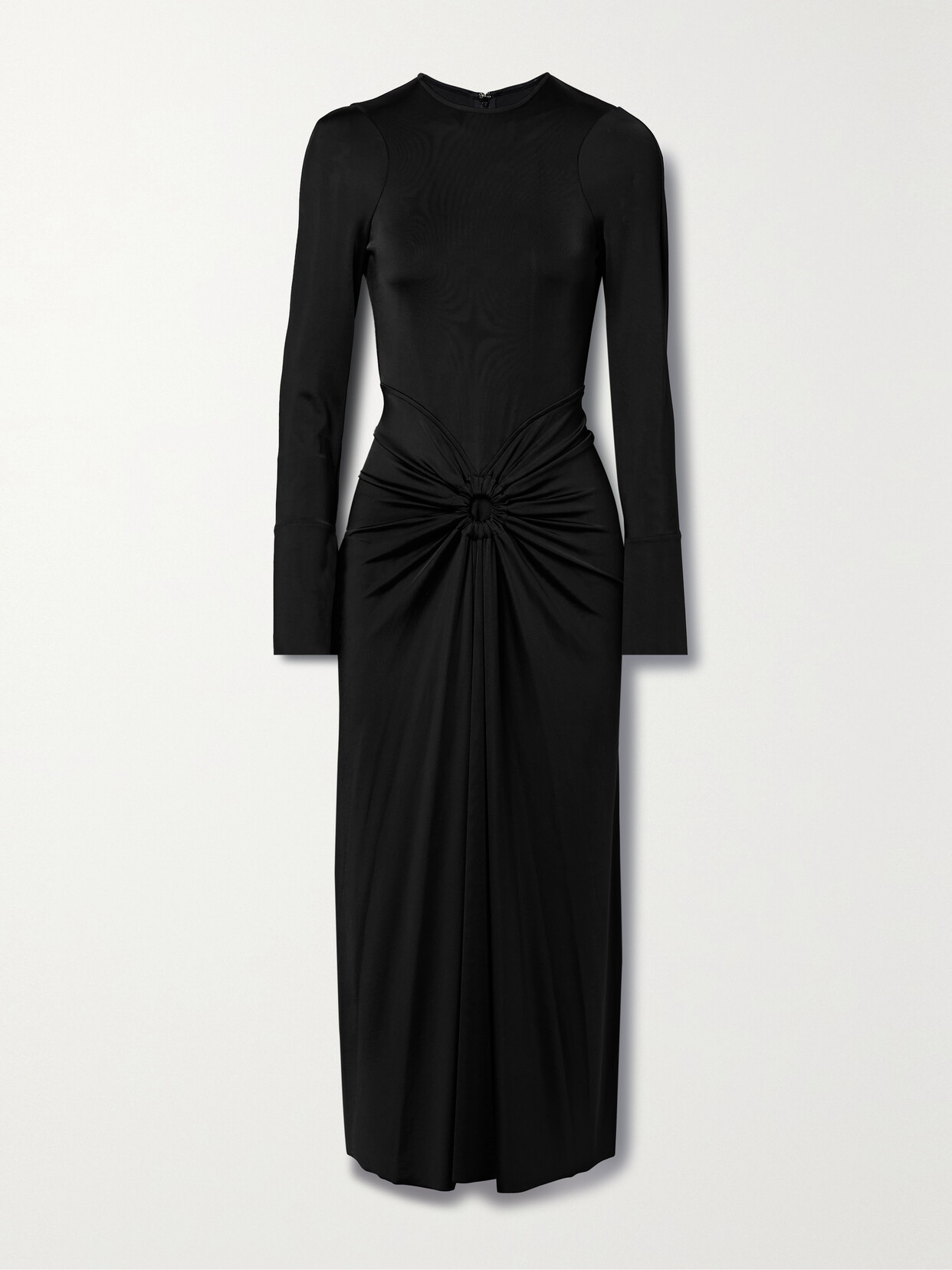 Victoria Beckham Gathered Stretch-jersey Maxi Dress In Black