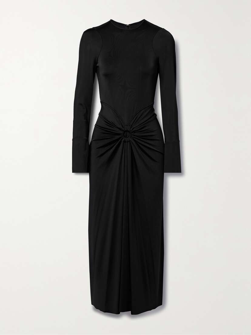 Victoria Beckham Gathered Stretch-jersey Maxi Dress - UK 16