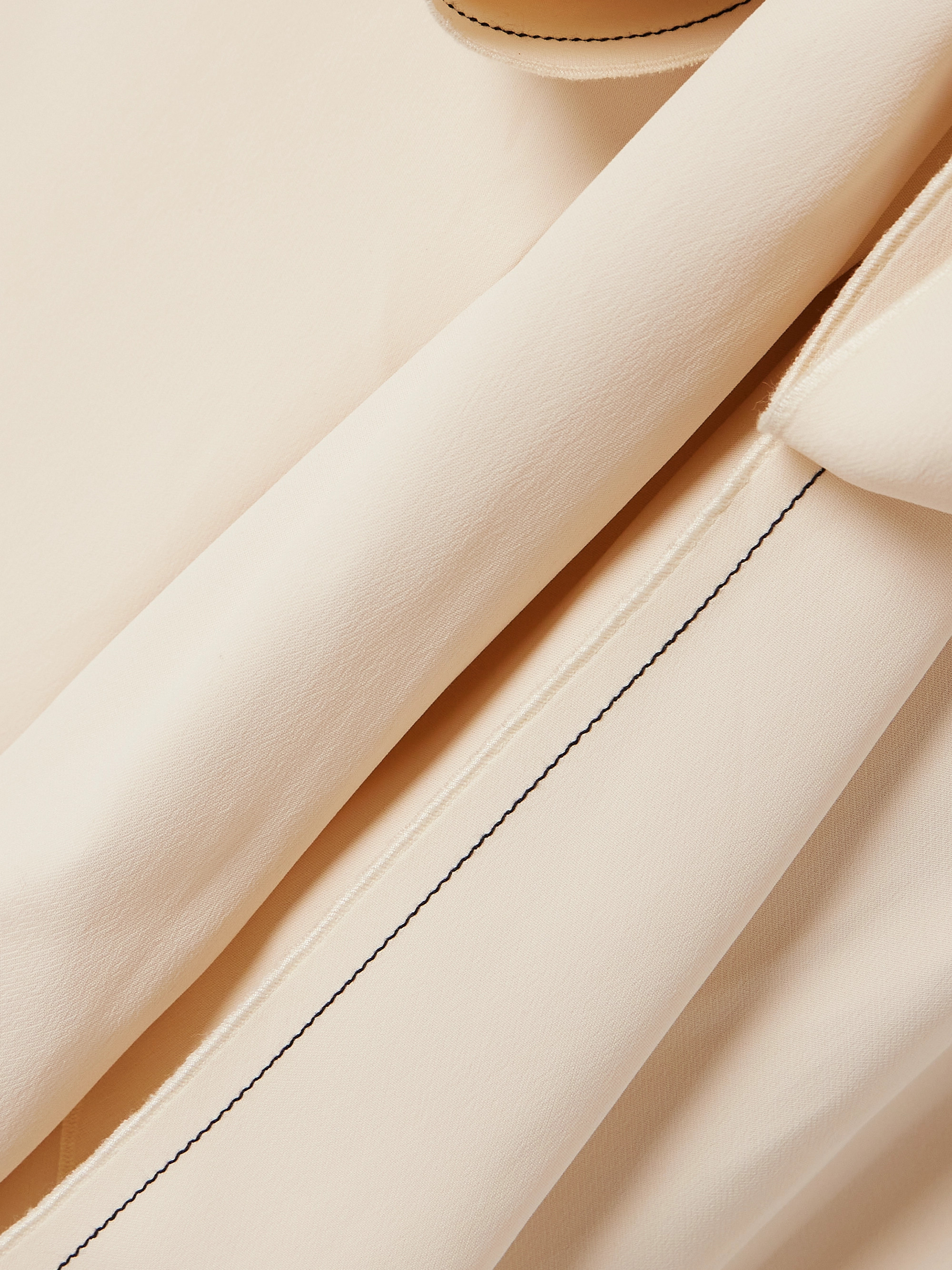 Victoria Beckham Asymmetric tie-detailed cady midi dress