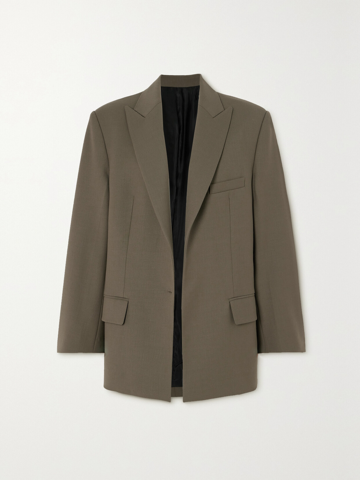 Victoria Beckham Oversized Twill Blazer In Brown