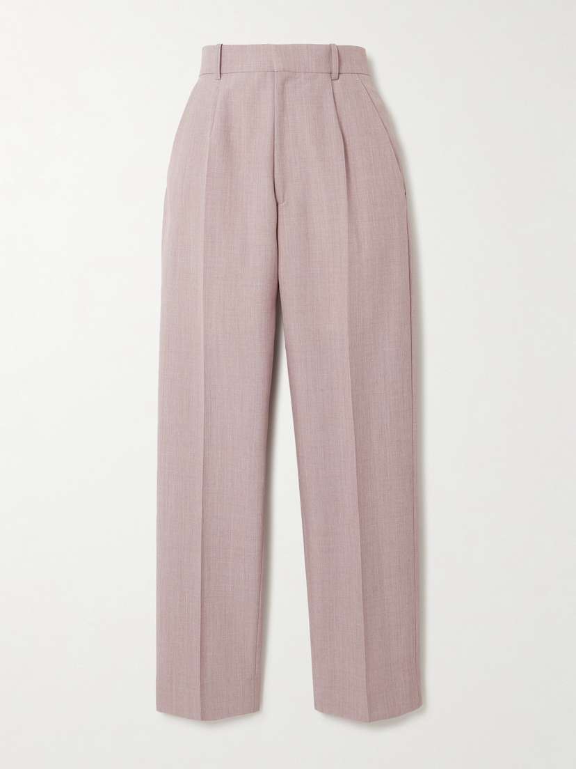 Victoria Beckham Pleated Woven Tapered Pants
