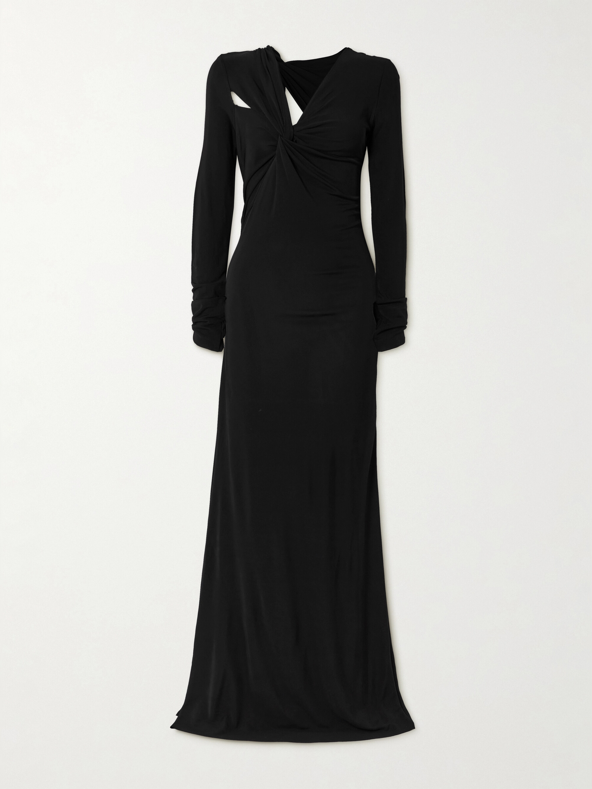 Victoria Beckham Twist-front cutout stretch-jersey gown thumbnail