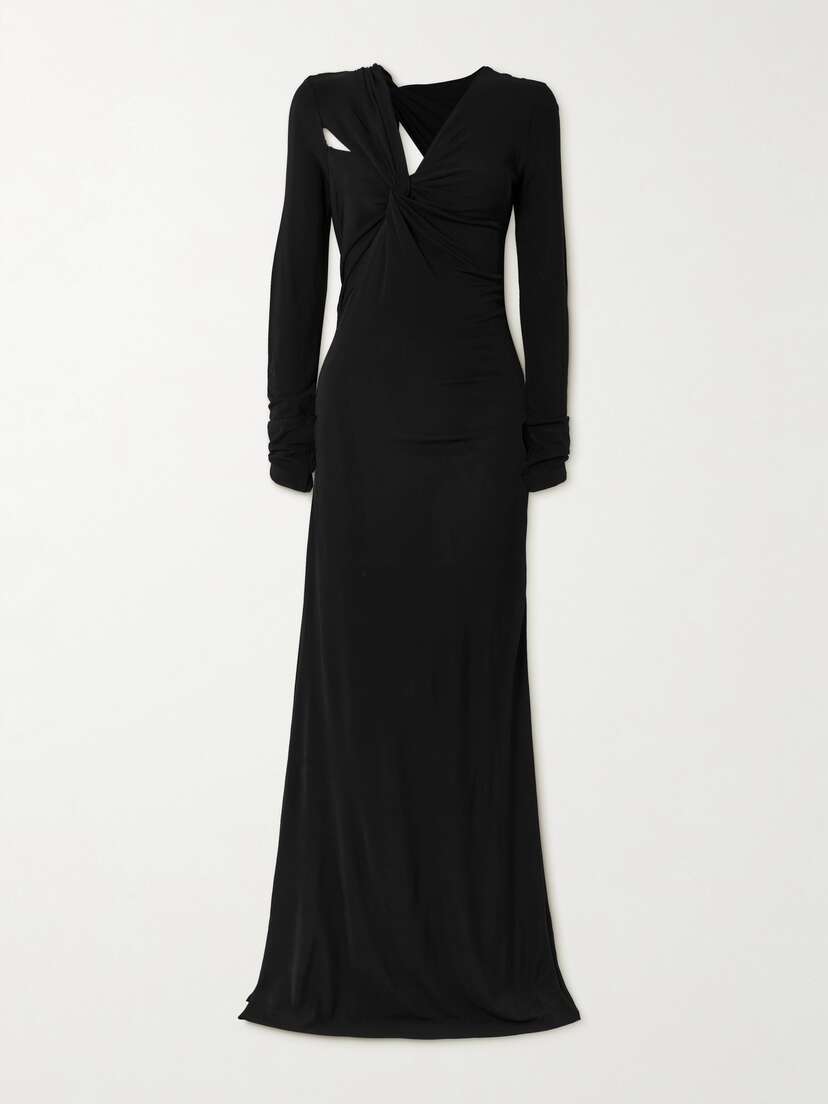 Victoria Beckham Twist-front Cutout Stretch-jersey Gown