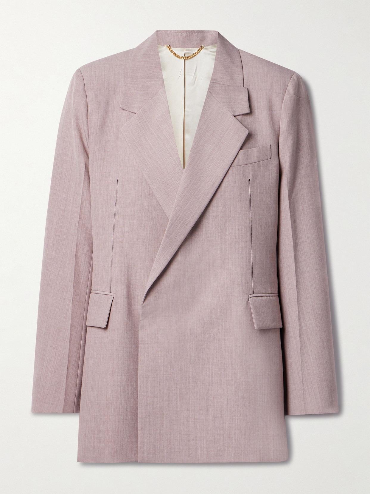 Victoria Beckham Double-breasted Wool Blazer In Pink