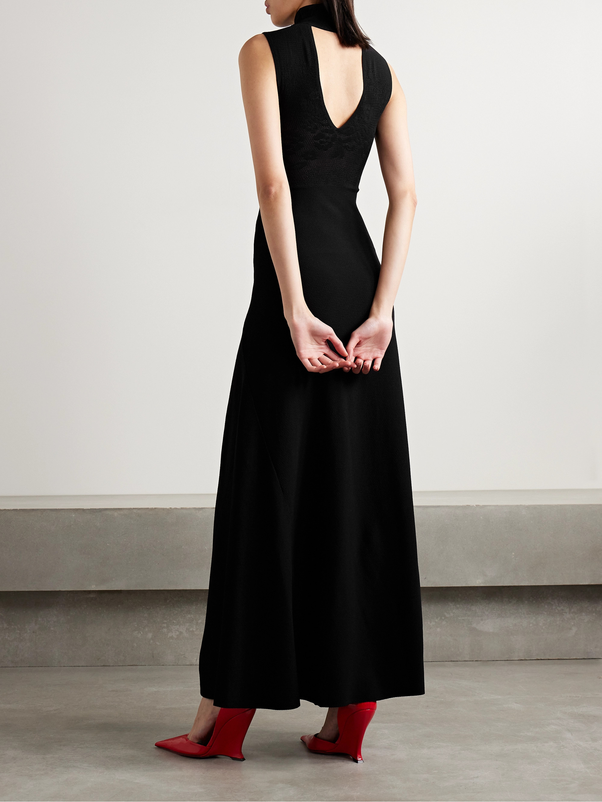 Victoria Beckham Cutout stretch-knit turtleneck gown thumbnail