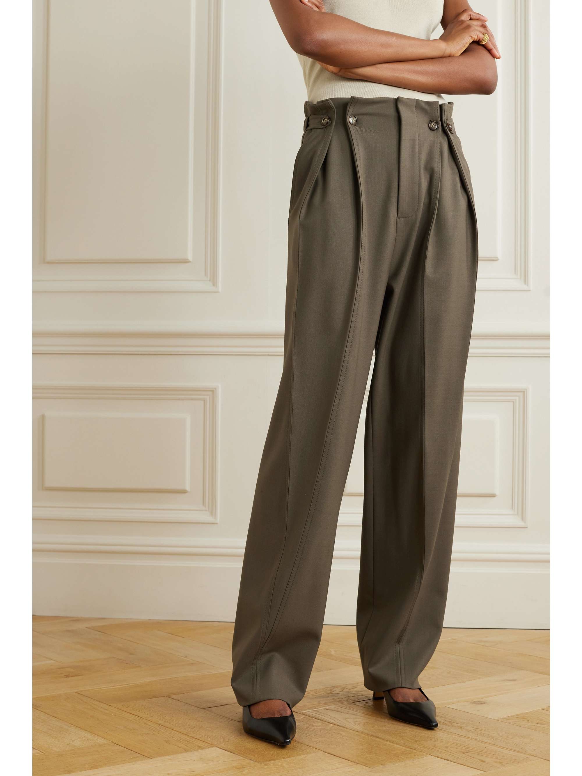 Brown Twill straight-leg pants | VICTORIA BECKHAM | NET-A-PORTER