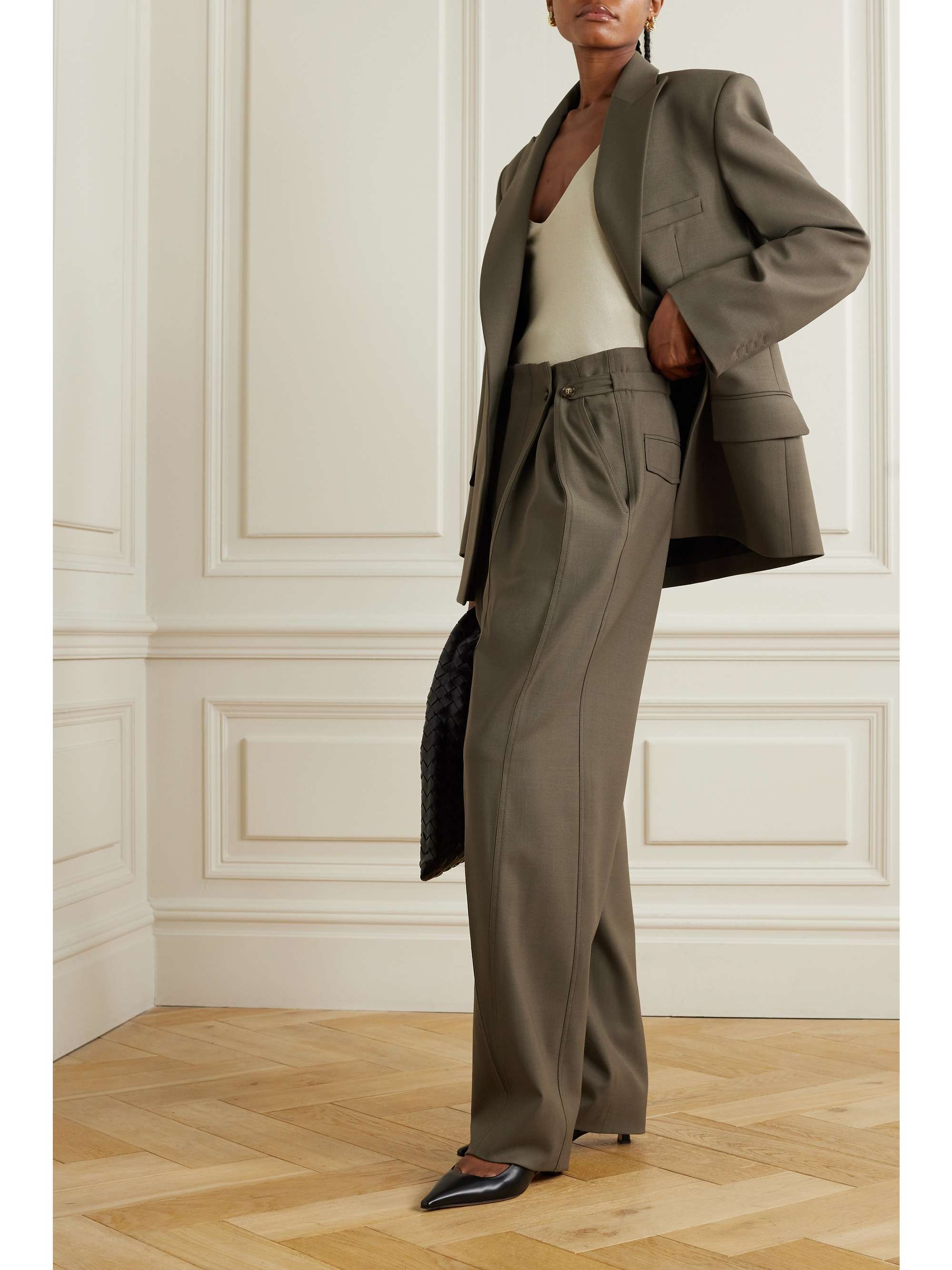 入荷nowオンラインストア straight-leg Twill Brown pants NET-A-PORTER | BECKHAM VICTORIA | パンツ