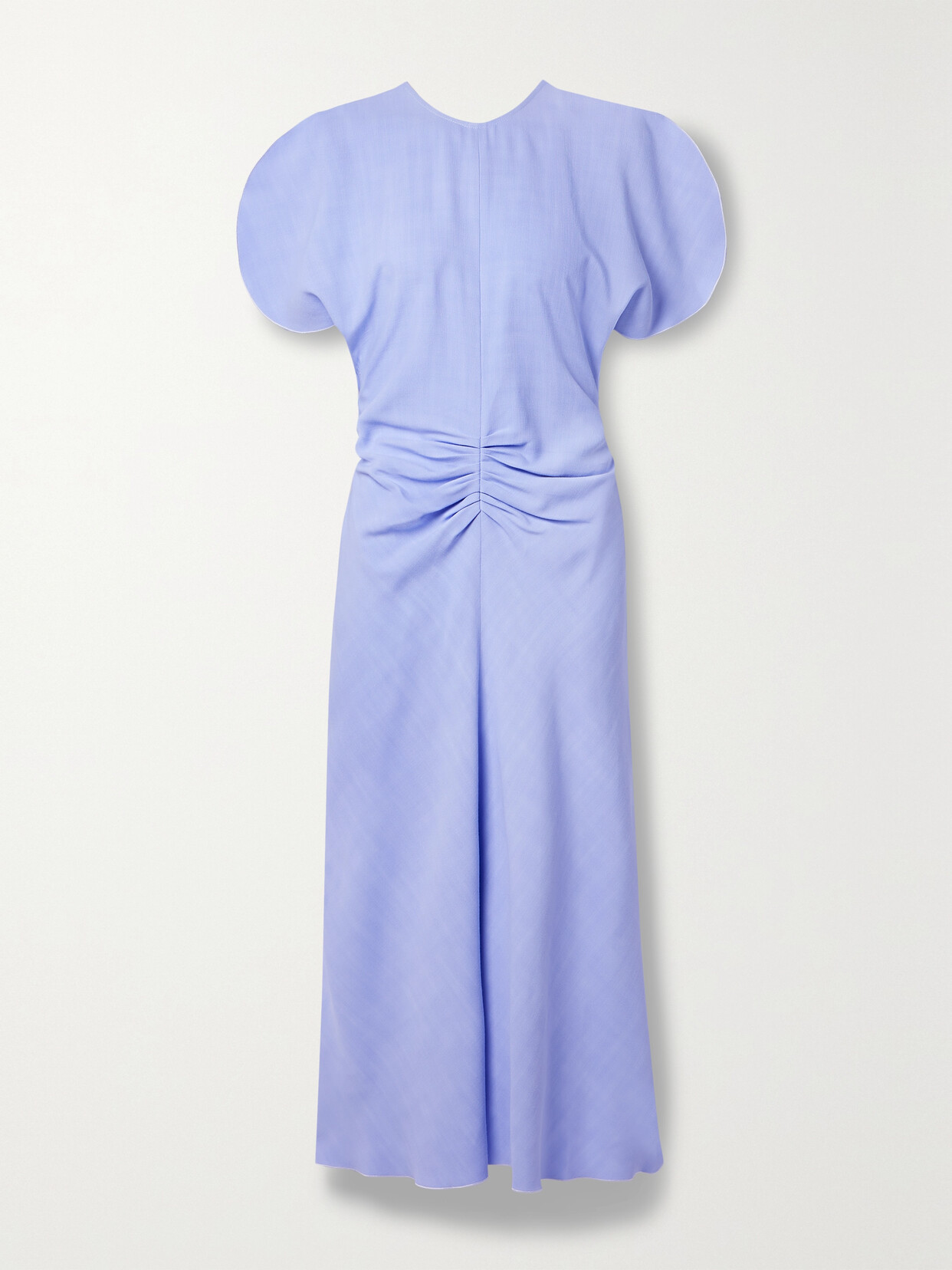 Victoria Beckham Gathered Woven Midi Dress - Purple