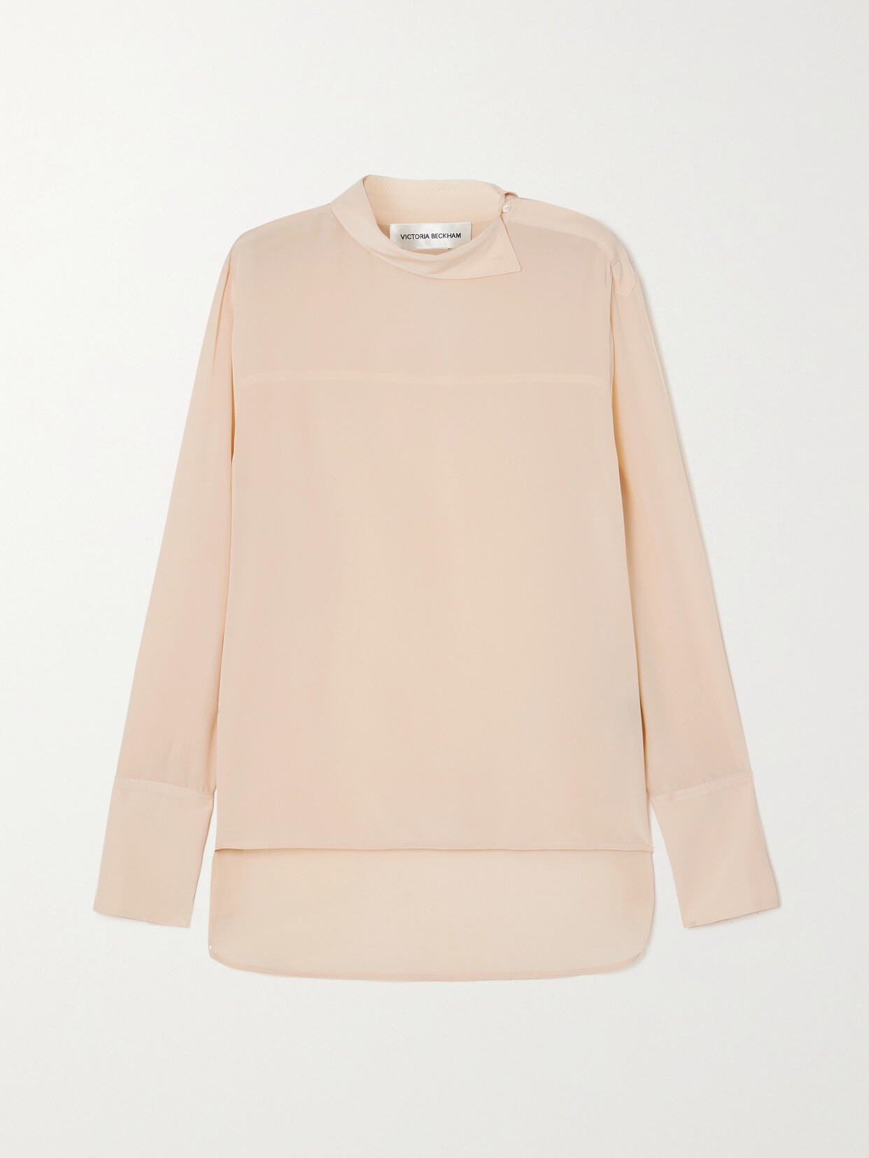 Victoria Beckham Asymmetric Silk-chiffon Blouse In Pink