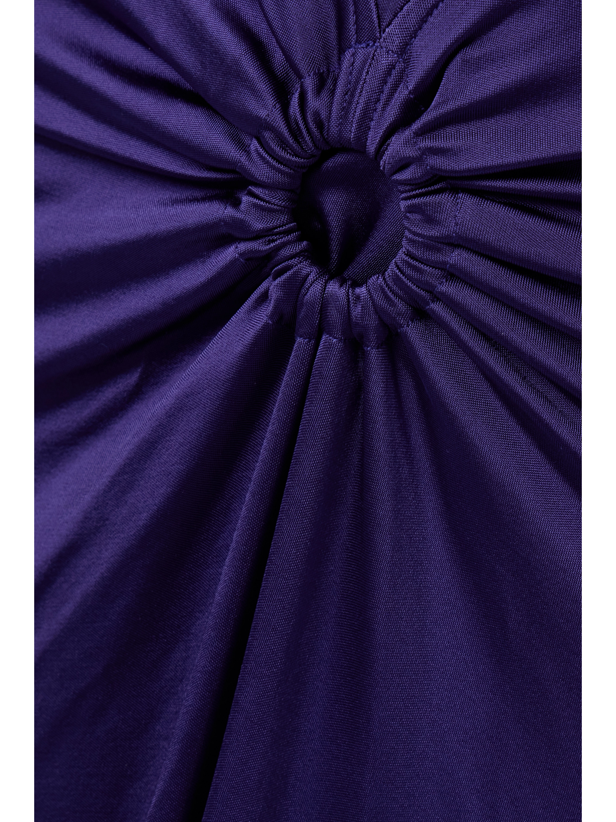 Victoria Beckham Open-back gathered stretch-satin jersey gown thumbnail