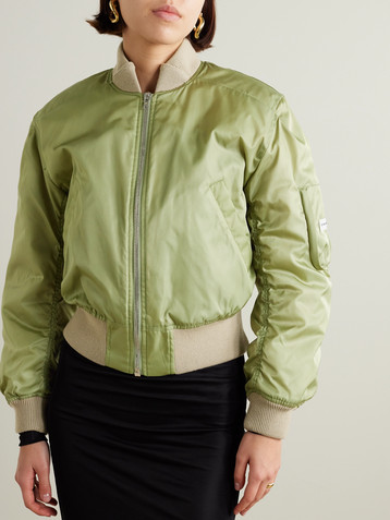 Victoria Beckham Cropped padded shell bomber jacket