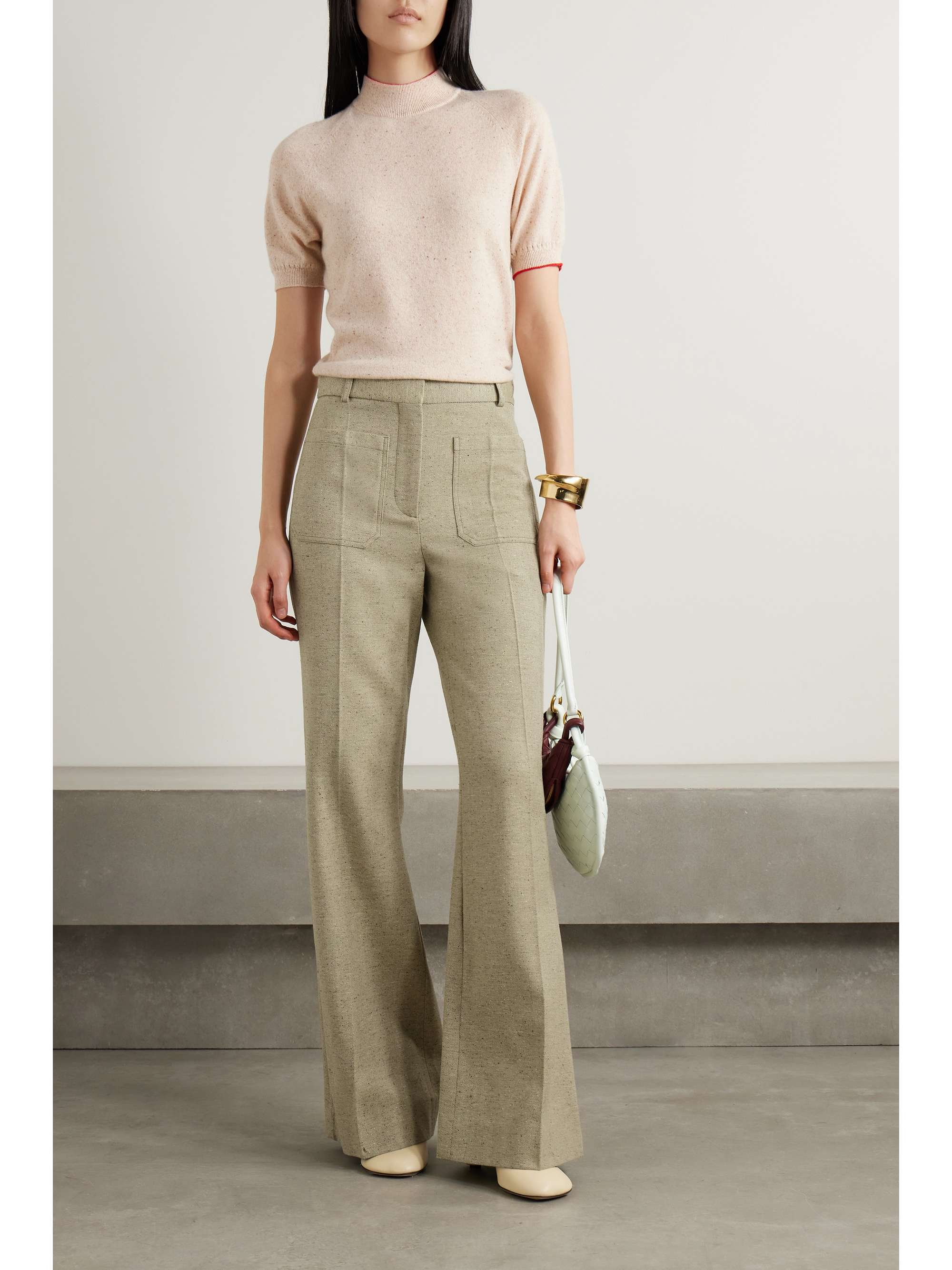 Alina wool-blend twill wide-leg pants