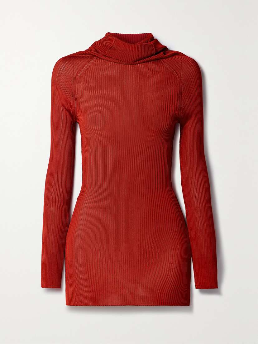 Victoria Beckham Ribbed-knit Turleneck Top