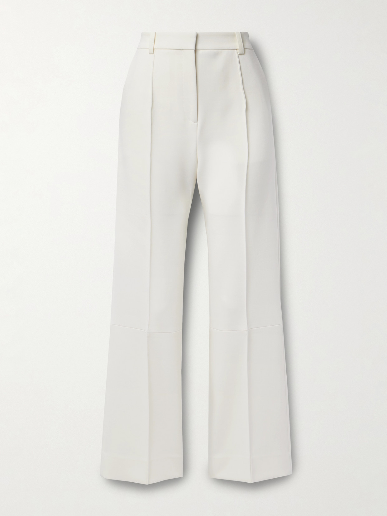 Victoria Beckham Cropped Crepe Bootcut Pants - Ivory