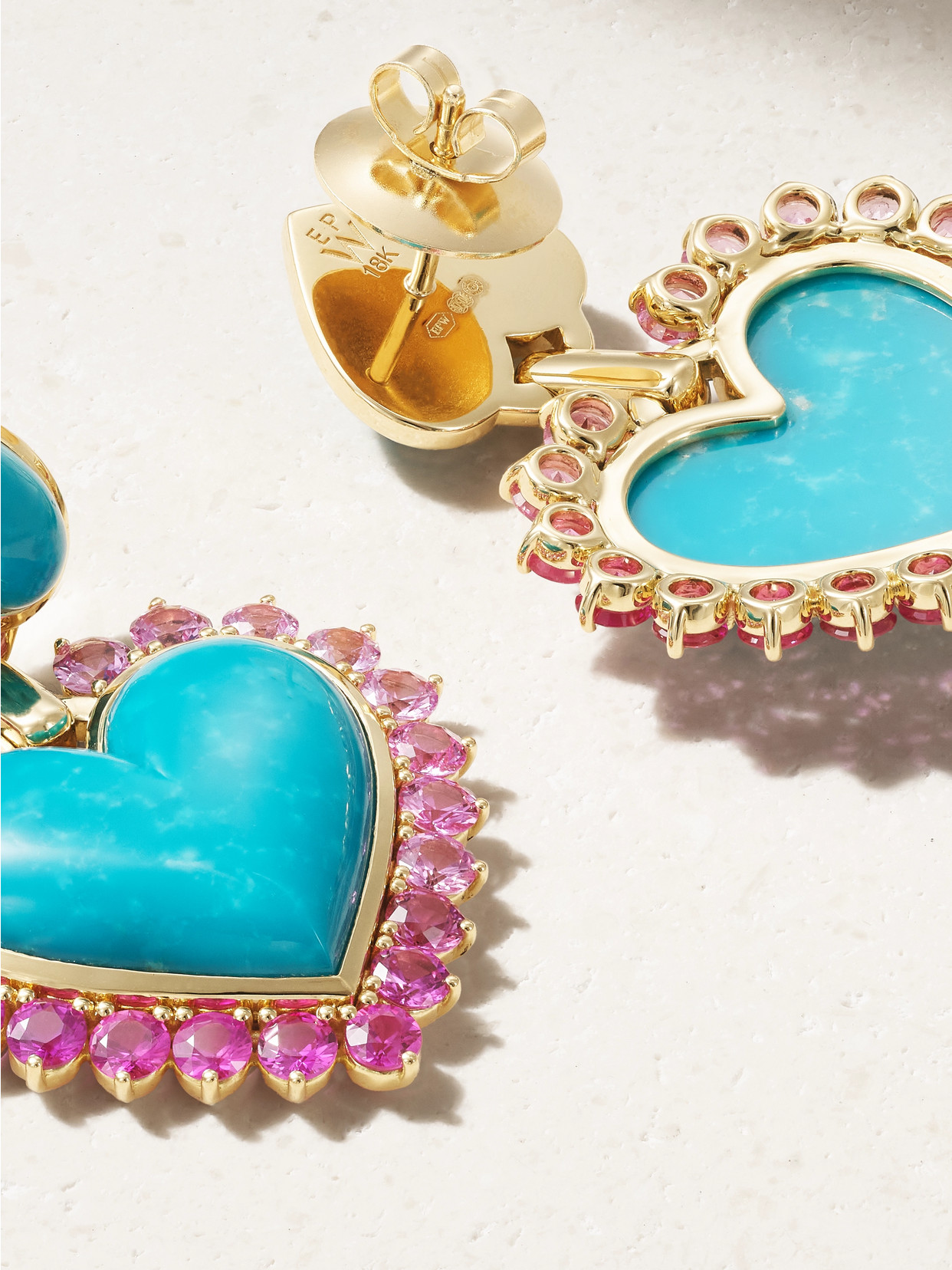 Emily P Wheeler + Net Sustain Queen Of Hearts 18-karat Recycled Gold, Turquoise And Sapphire Earrings In Gold