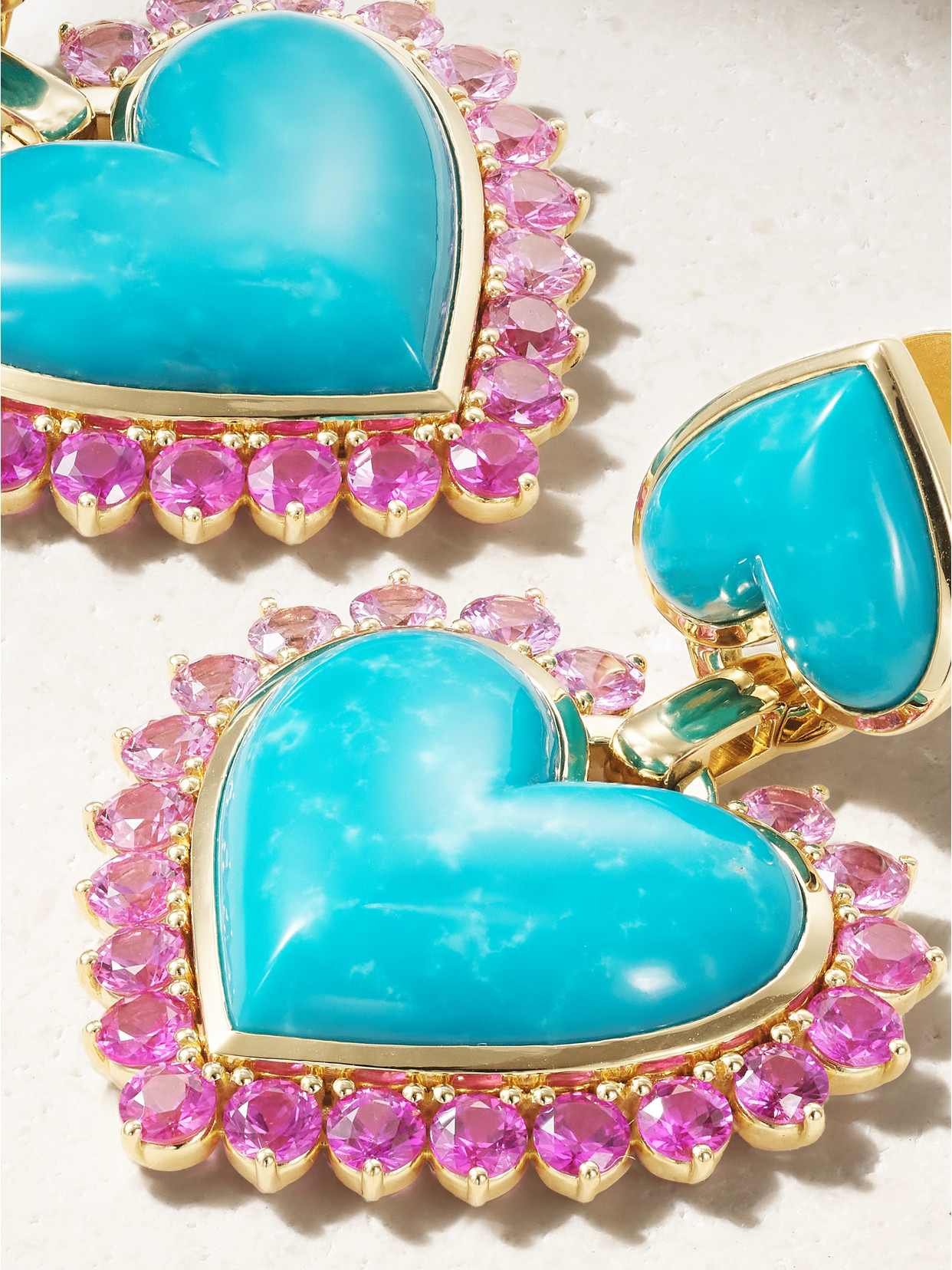 Emily P Wheeler + Net Sustain Queen Of Hearts 18-karat Recycled Gold, Turquoise And Sapphire Earrings In Gold