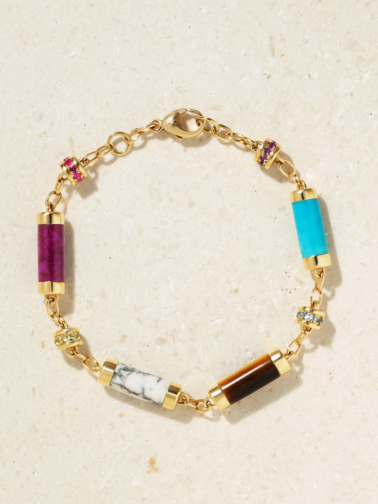 Emily P Wheeler + Net Sustain Groove 18-karat Recycled Gold Multi-stone Bracelet