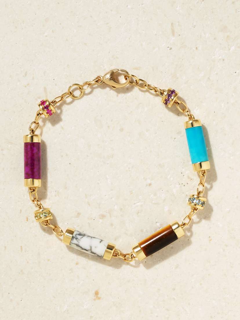 Emily P. Wheeler + Net Sustain Groove 18-karat Recycled Gold Multi-stone Bracelet