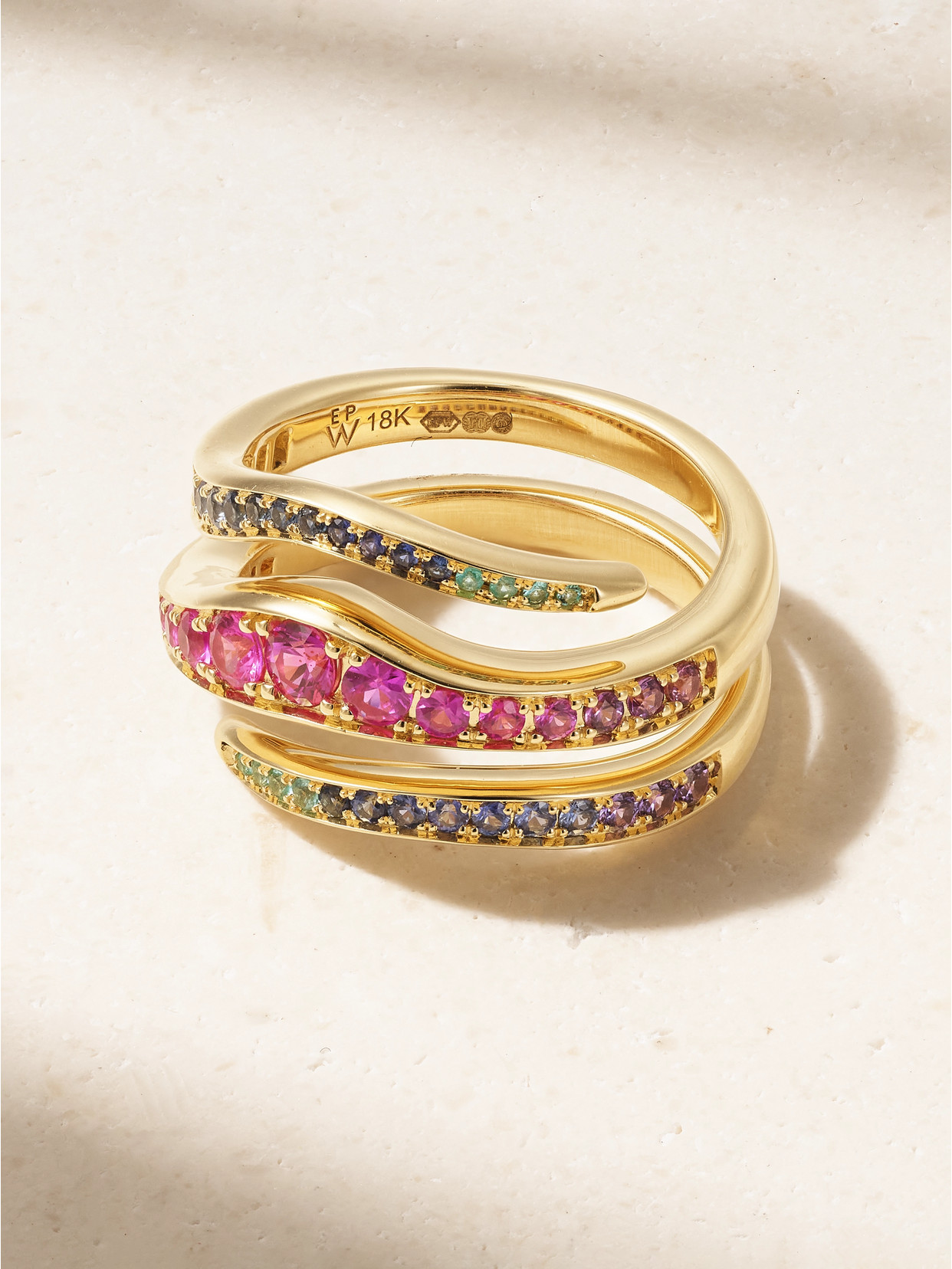 Emily P. Wheeler - + Net Sustain Double Wrap 18-karat Recycled Gold, Sapphire And Apatite Ring - 6