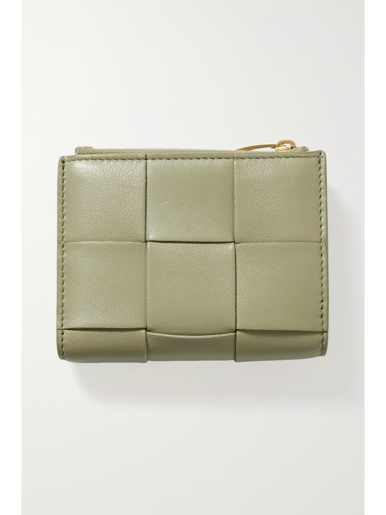 Bottega Veneta Cassette Intrecciato Leather Wallet In Neutrals