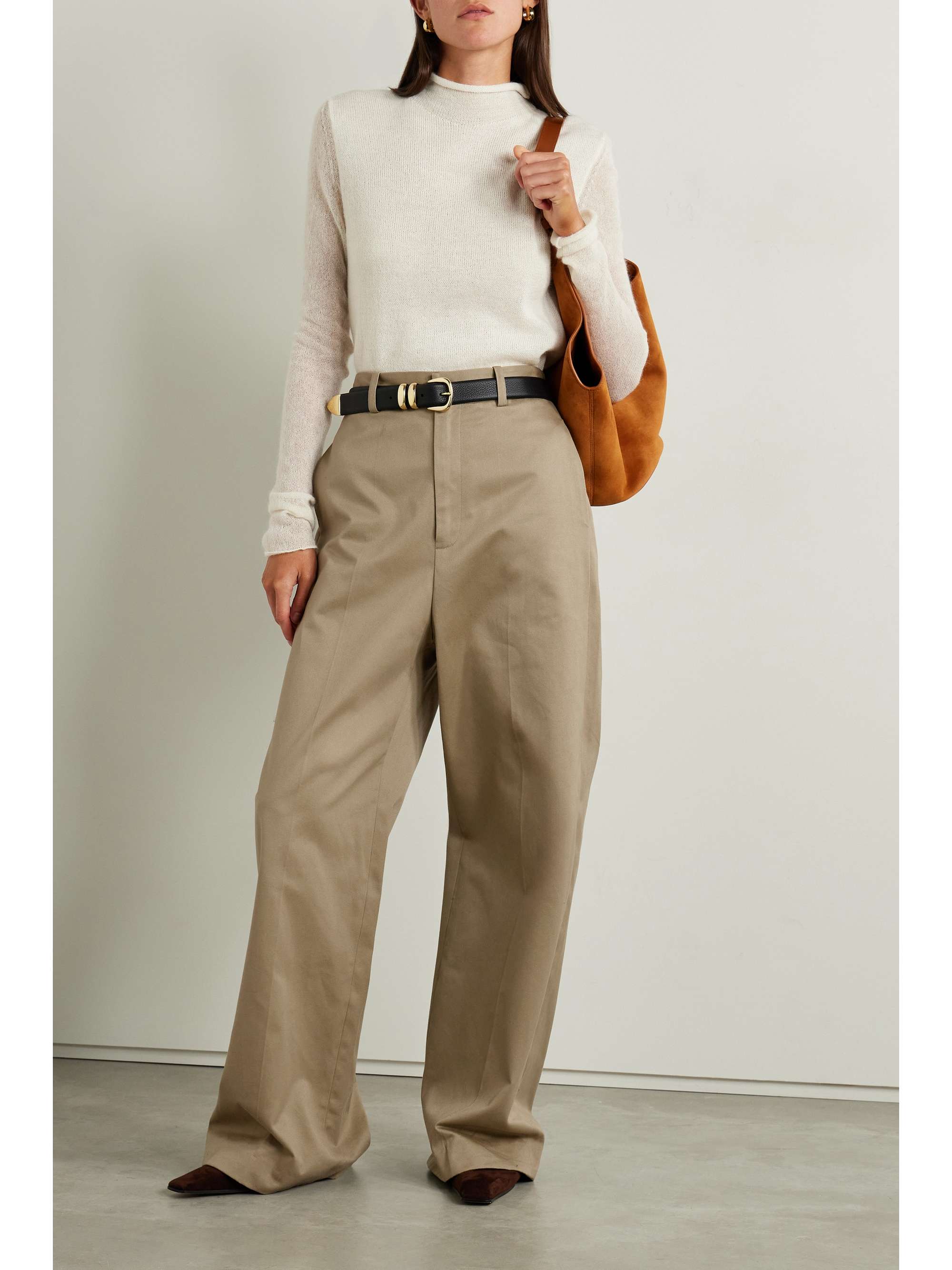 NILI LOTAN Johan cotton-twill wide-leg pants | NET-A-PORTER