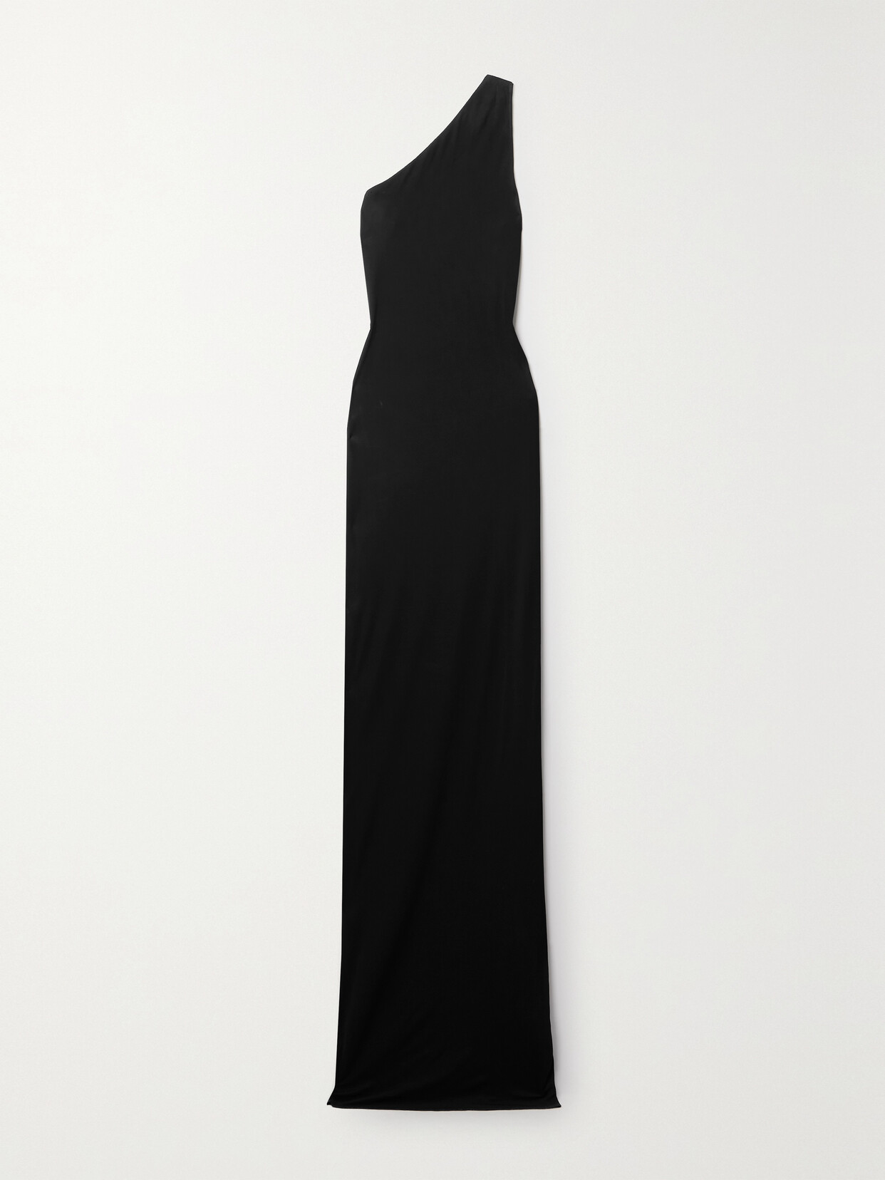 Shop Nili Lotan Raquel One-shoulder Stretch-jersey Maxi Dress In Black