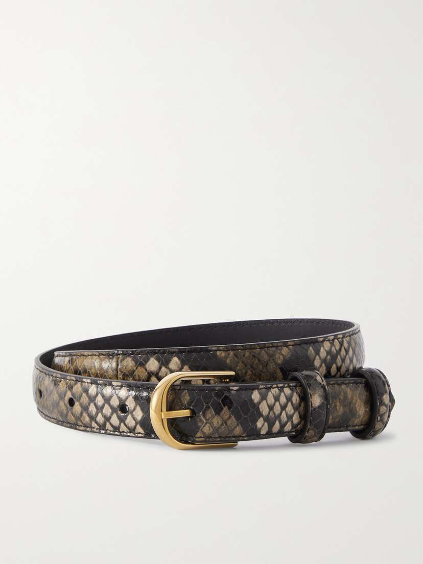 Nili Lotan Jane Snake-effect Leather Belt
