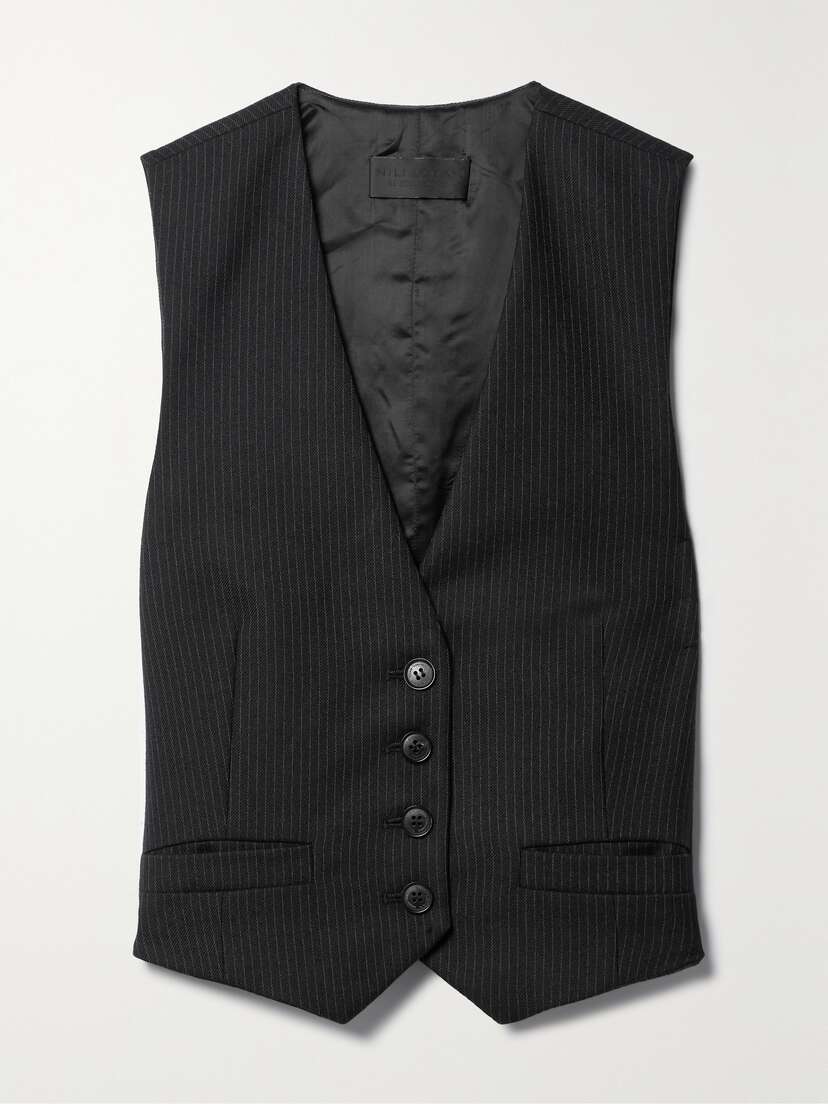 Nili Lotan Ismael Pinstriped Wool-twill Vest