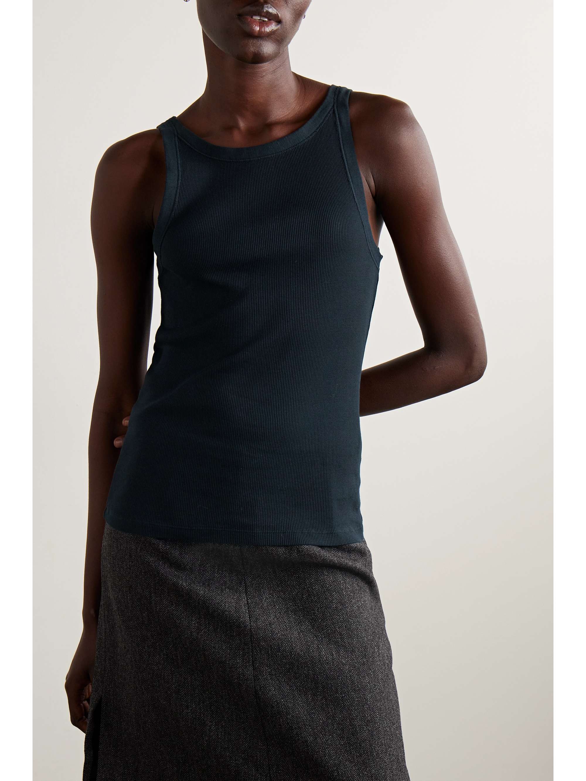 NILI LOTAN Jennifer ribbed cotton-jersey tank