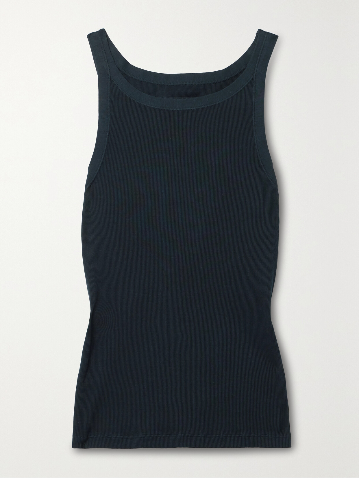 Nili Lotan Jennifer Ribbed Cotton-jersey Tank In Blue